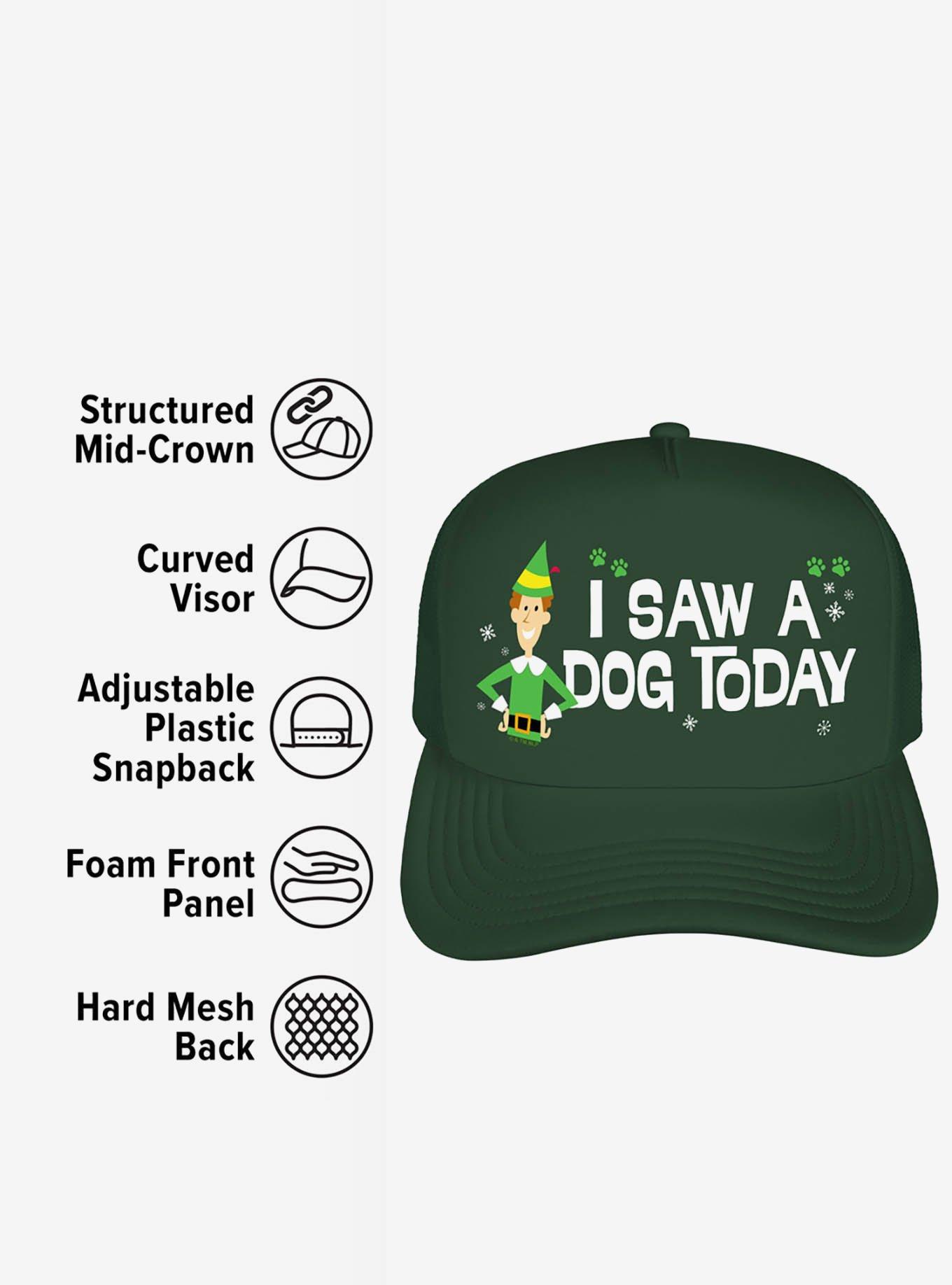 Elf I Saw A Dog Today Foam Trucker Hat, , alternate
