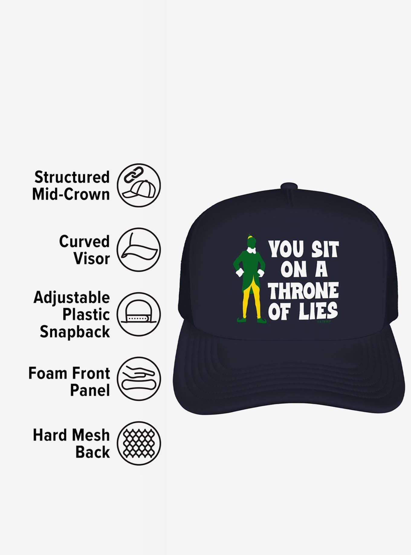 Elf You Sit On A Throne Of Lies Foam Trucker Hat, , alternate