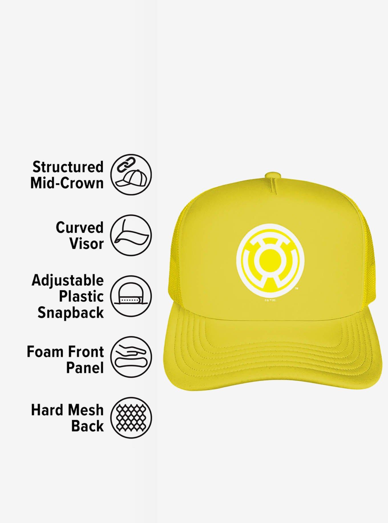 Green Lantern Blackest Night Sinestro Corps Yellow Lantern Logo Foam Trucker Hat, , alternate
