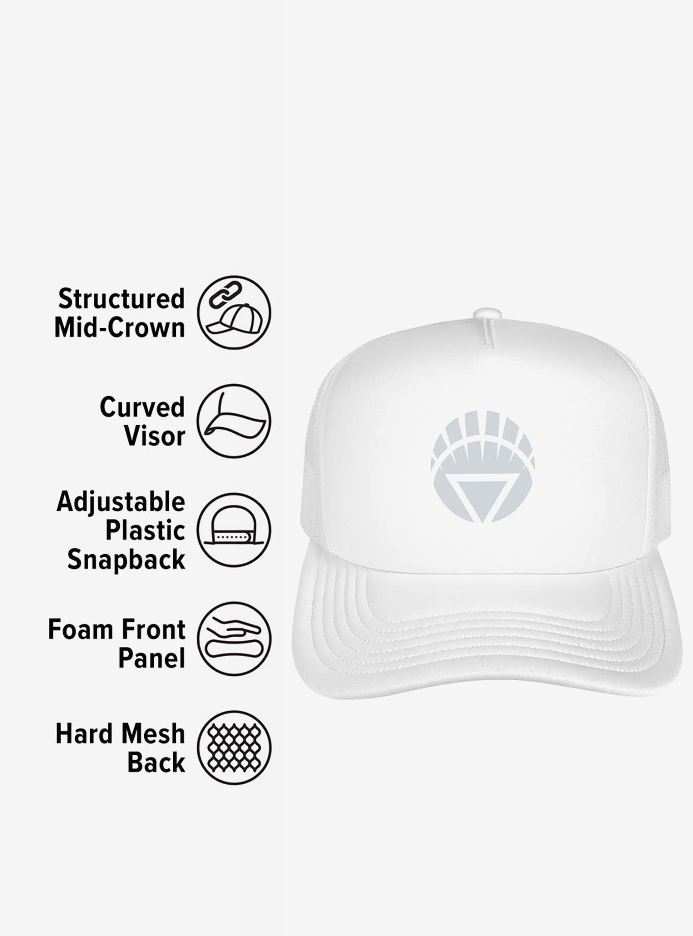 Green Lantern Blackest Night White Lantern Logo Foam Trucker Hat, , alternate