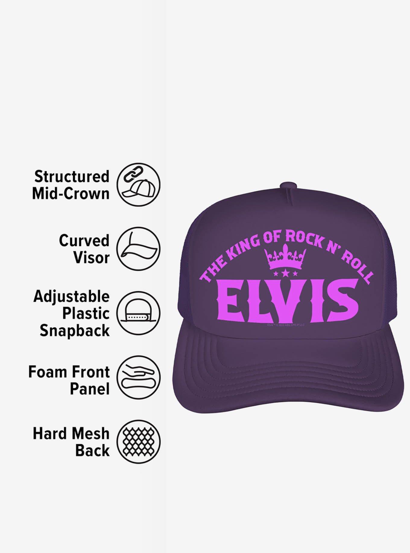 Elvis Presley The King Of Rock And Roll Foam Trucker Hat, , alternate