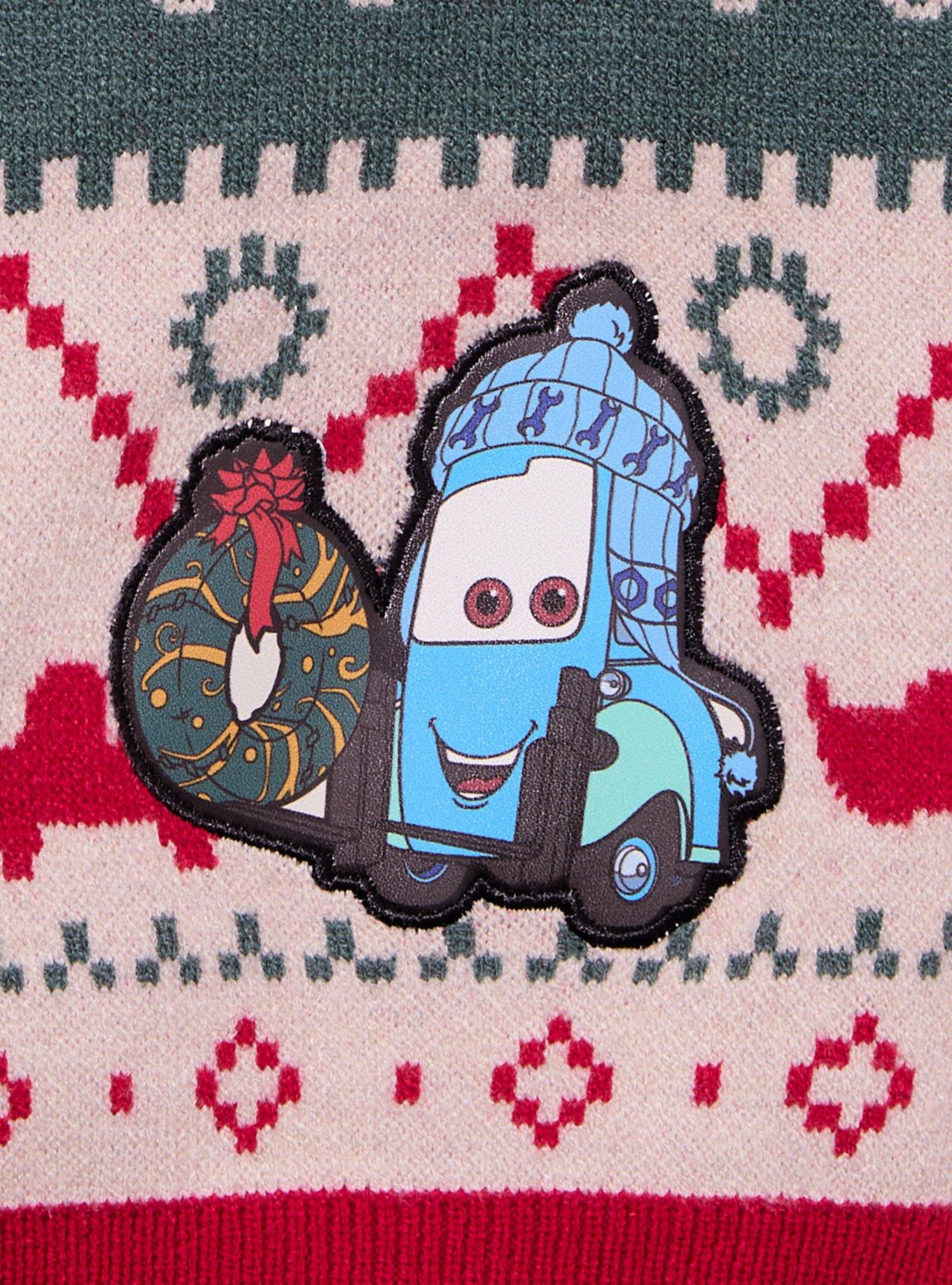 Disney Pixar Cars Lightning McQueen & Mater Holiday Youth Sweater - BoxLunch Exclusive, RED, alternate