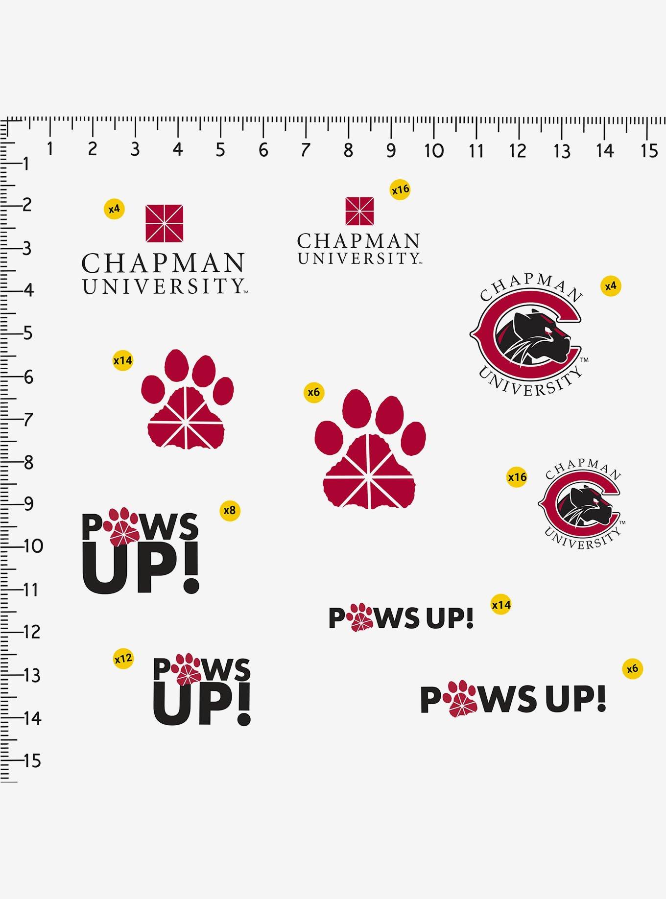 Chapman University Paws Up 100ct Sticker Pack, , alternate