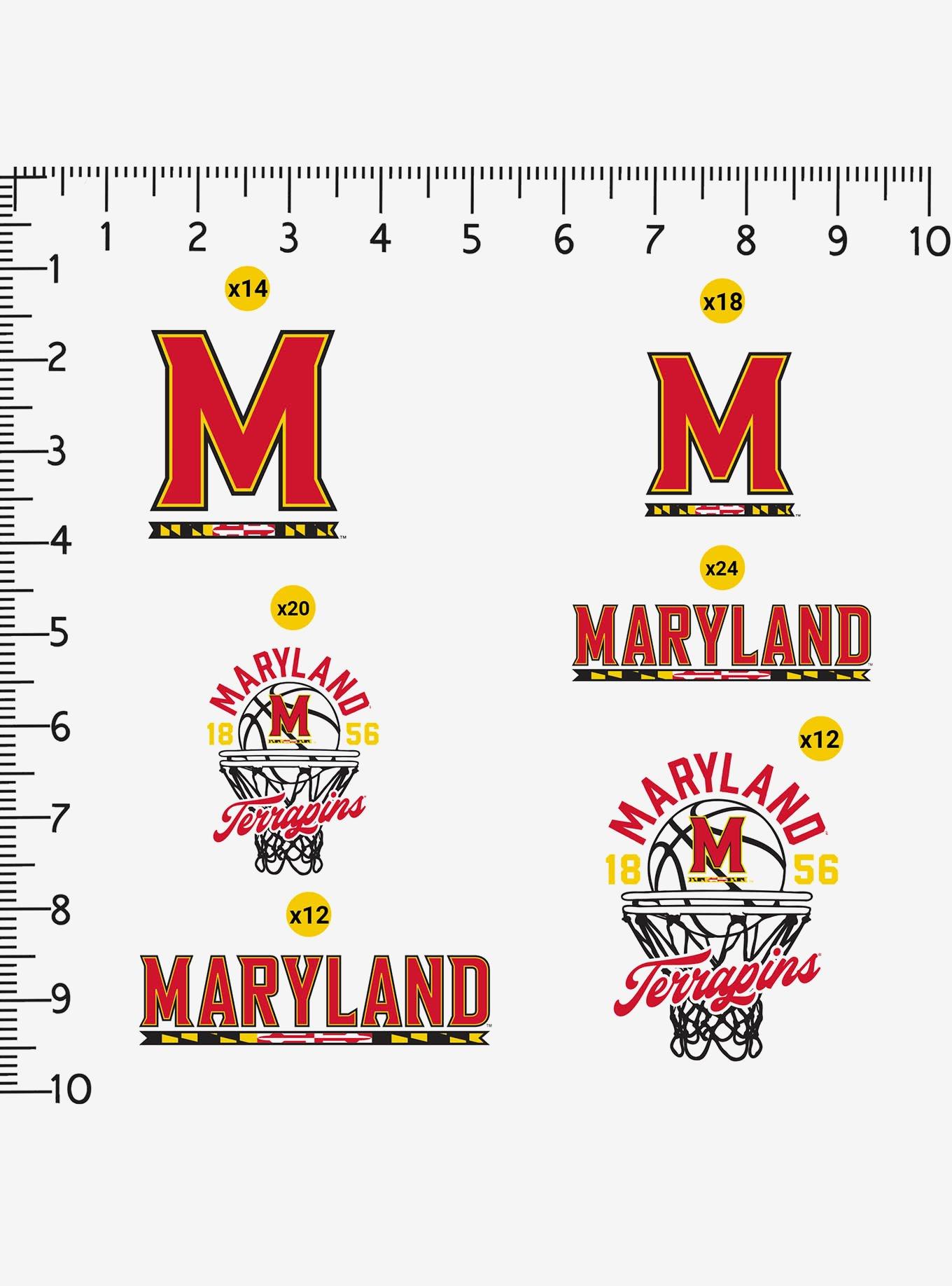 University Of Maryland Terrapins Basketball 100 Ct Sticker Pack, , alternate