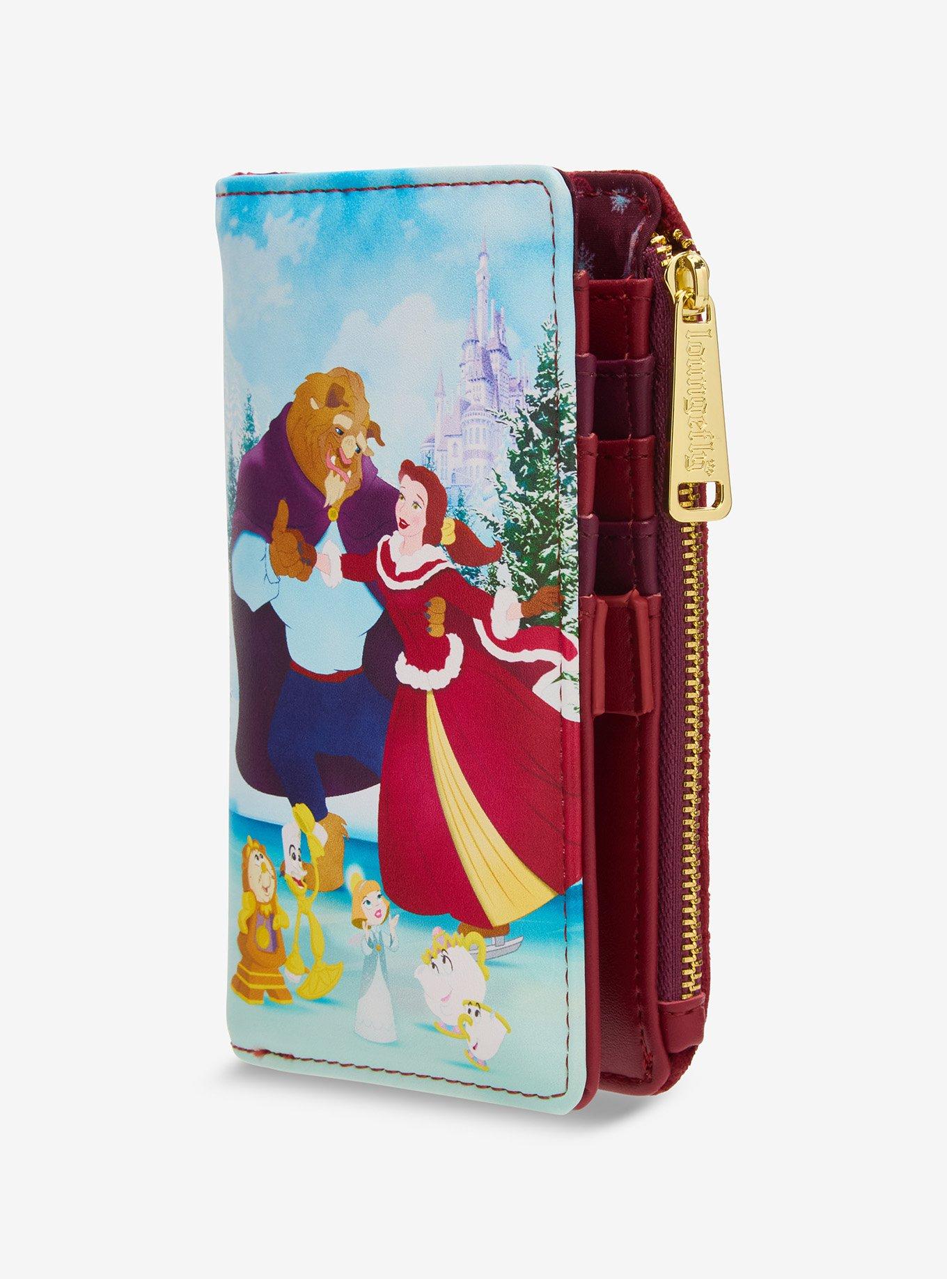 Loungefly Disney Beauty and the Beast Winter Ice Skating Zip Wallet — BoxLunch Exclusive, , hi-res