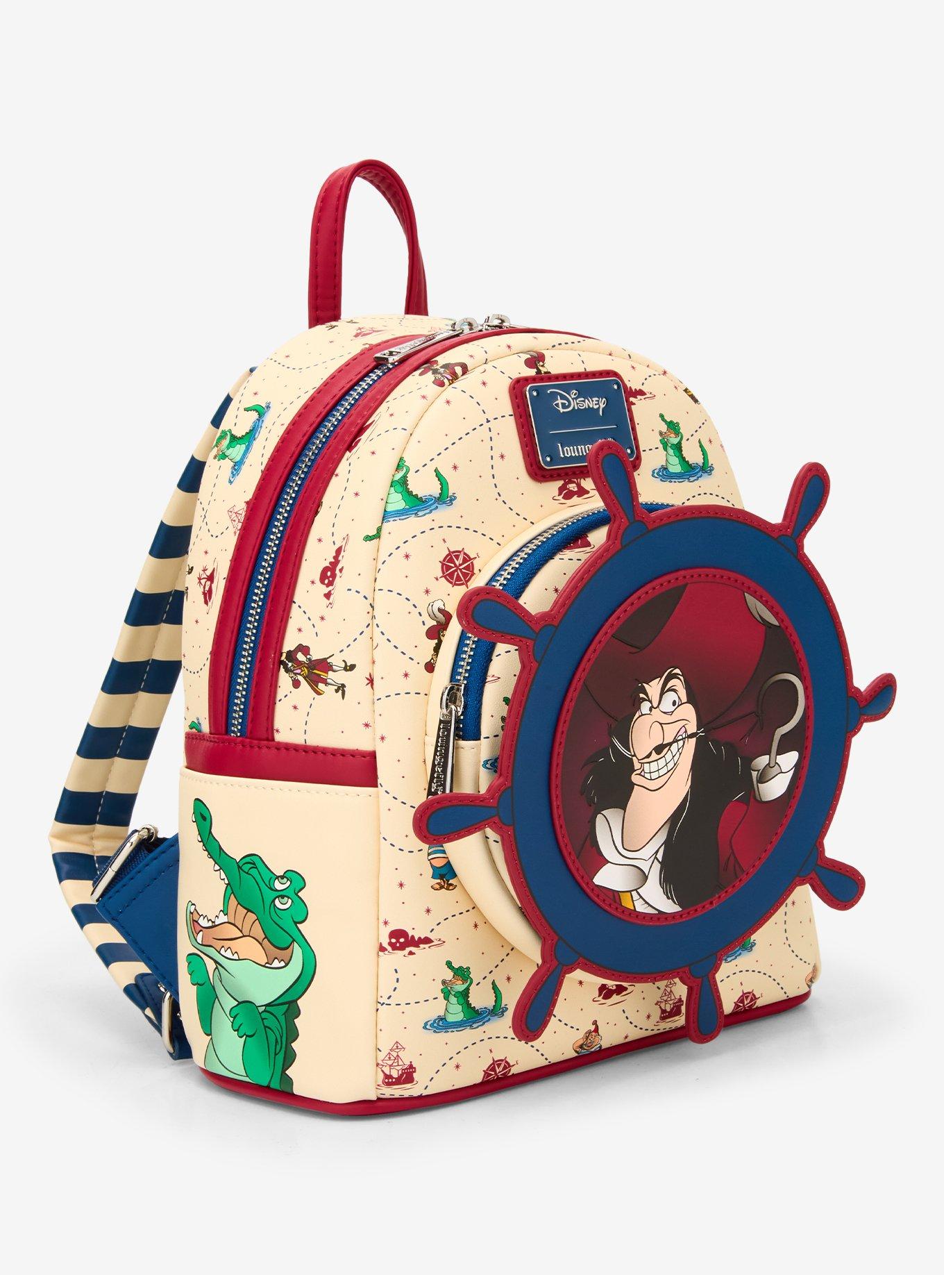 Loungefly Disney Peter Pan Captain Hook Ship Wheel Rotating Mini Backpack — BoxLunch Exclusive, , hi-res