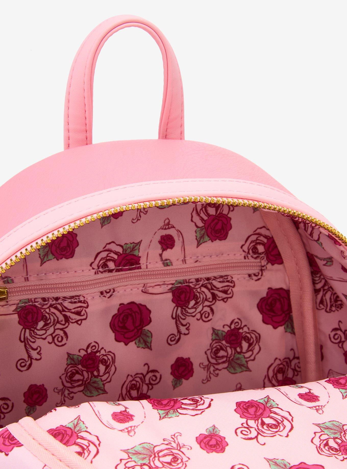 Loungefly Disney Beauty and the Beast Pink Roses Mini Backpack — BoxLunch Exclusive, , alternate