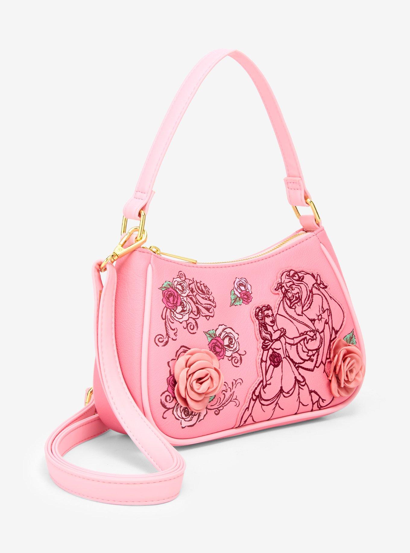 Loungefly Disney Beauty and the Beast Pink Roses Crossbody Bag — BoxLunch Exclusive, , hi-res