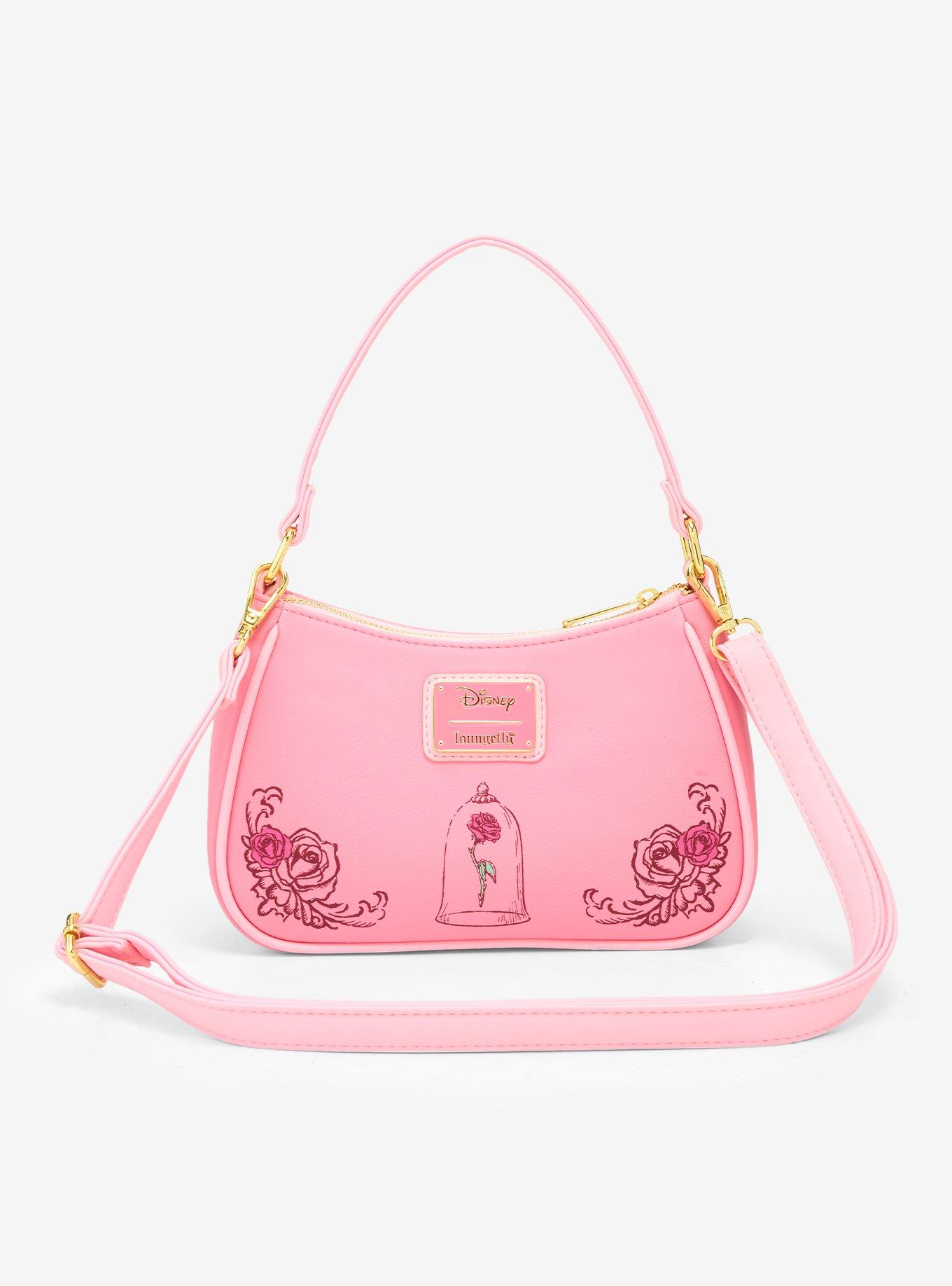 Loungefly Disney Beauty and the Beast Pink Roses Crossbody Bag — BoxLunch Exclusive
