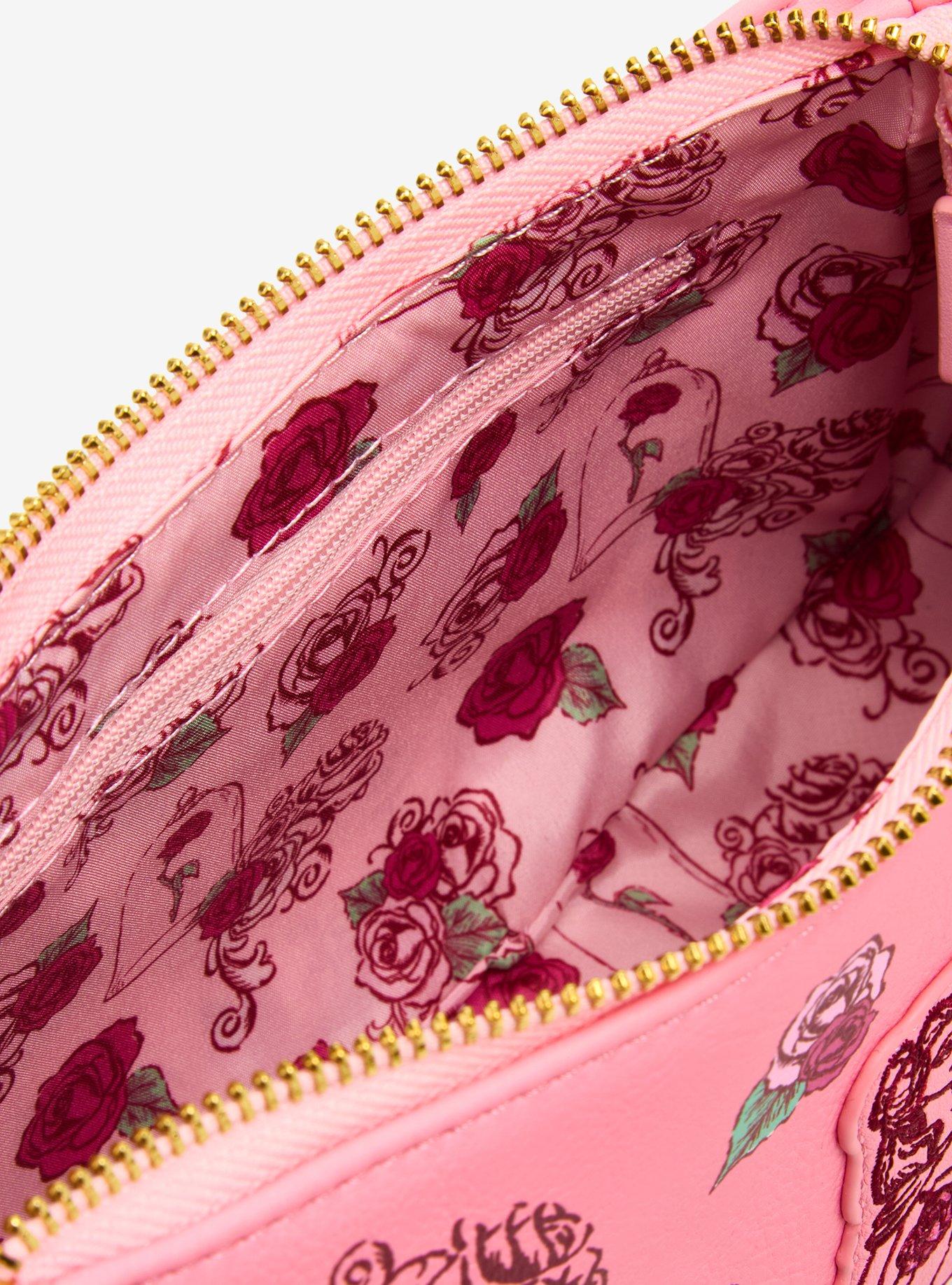 Loungefly Disney Beauty and the Beast Pink Roses Crossbody Bag — BoxLunch Exclusive, , alternate