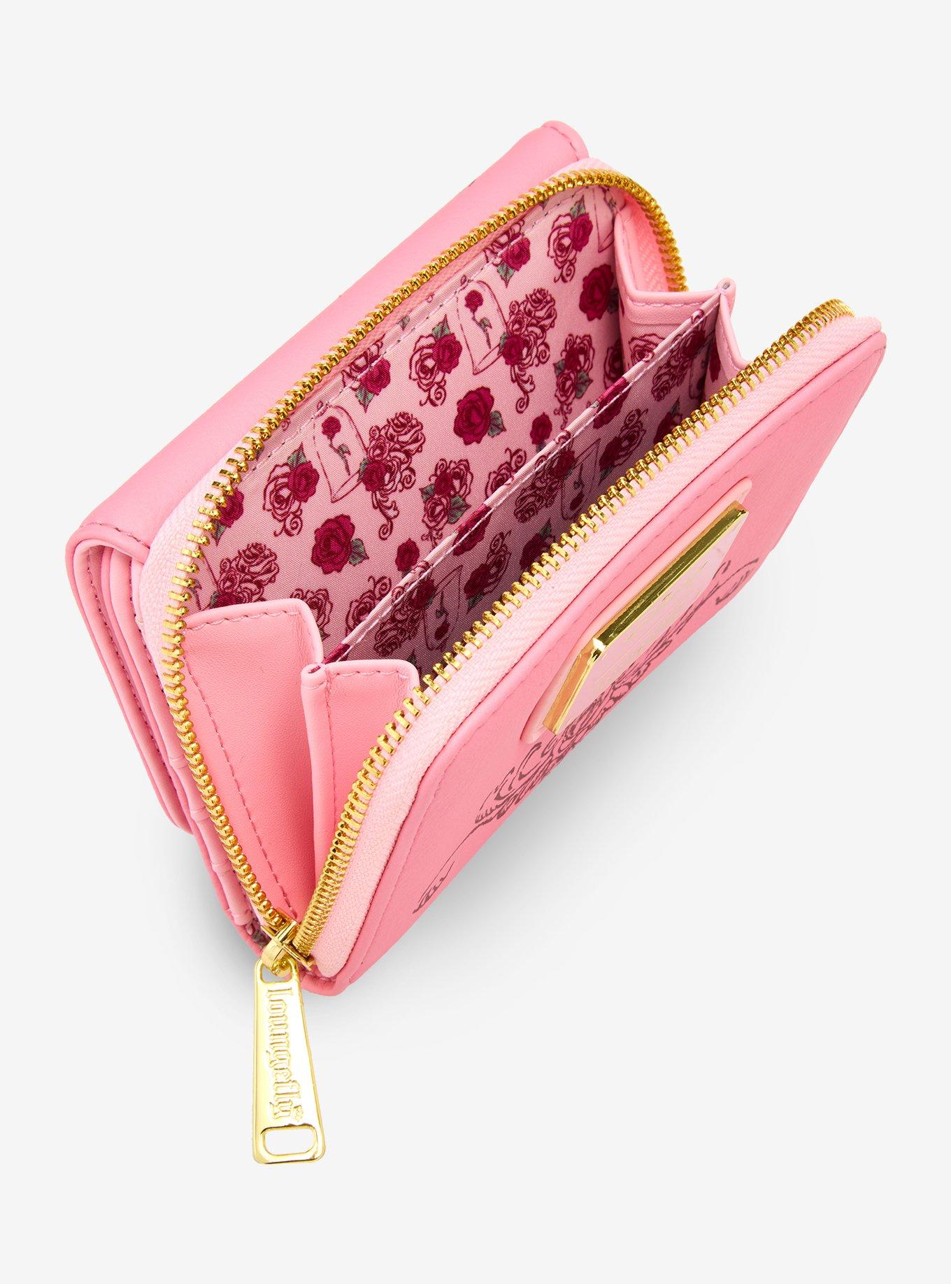 Loungefly Disney Beauty and the Beast Pink Roses Zip Wallet &mdash; BoxLunch Exclusive, , alternate