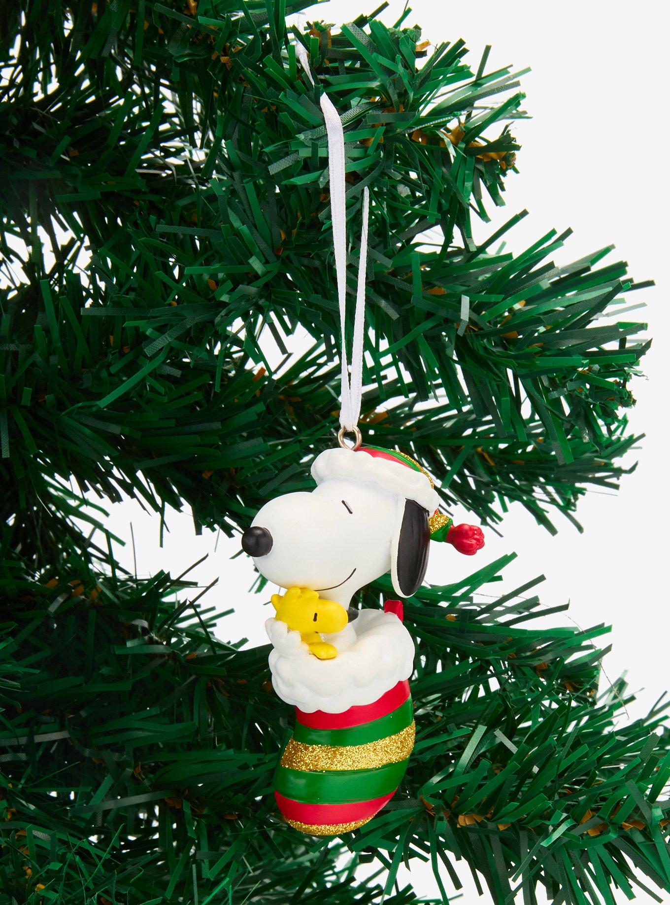 Hallmark Peanuts Snoopy and Woodstock Stocking Figural Ornament, , hi-res