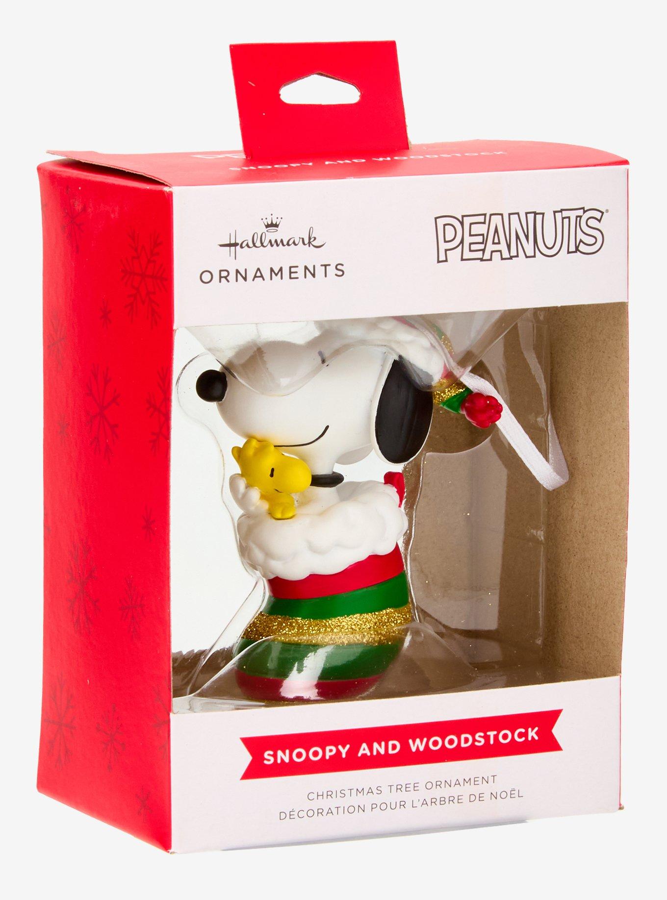 Hallmark Peanuts Snoopy and Woodstock Stocking Figural Ornament, , alternate