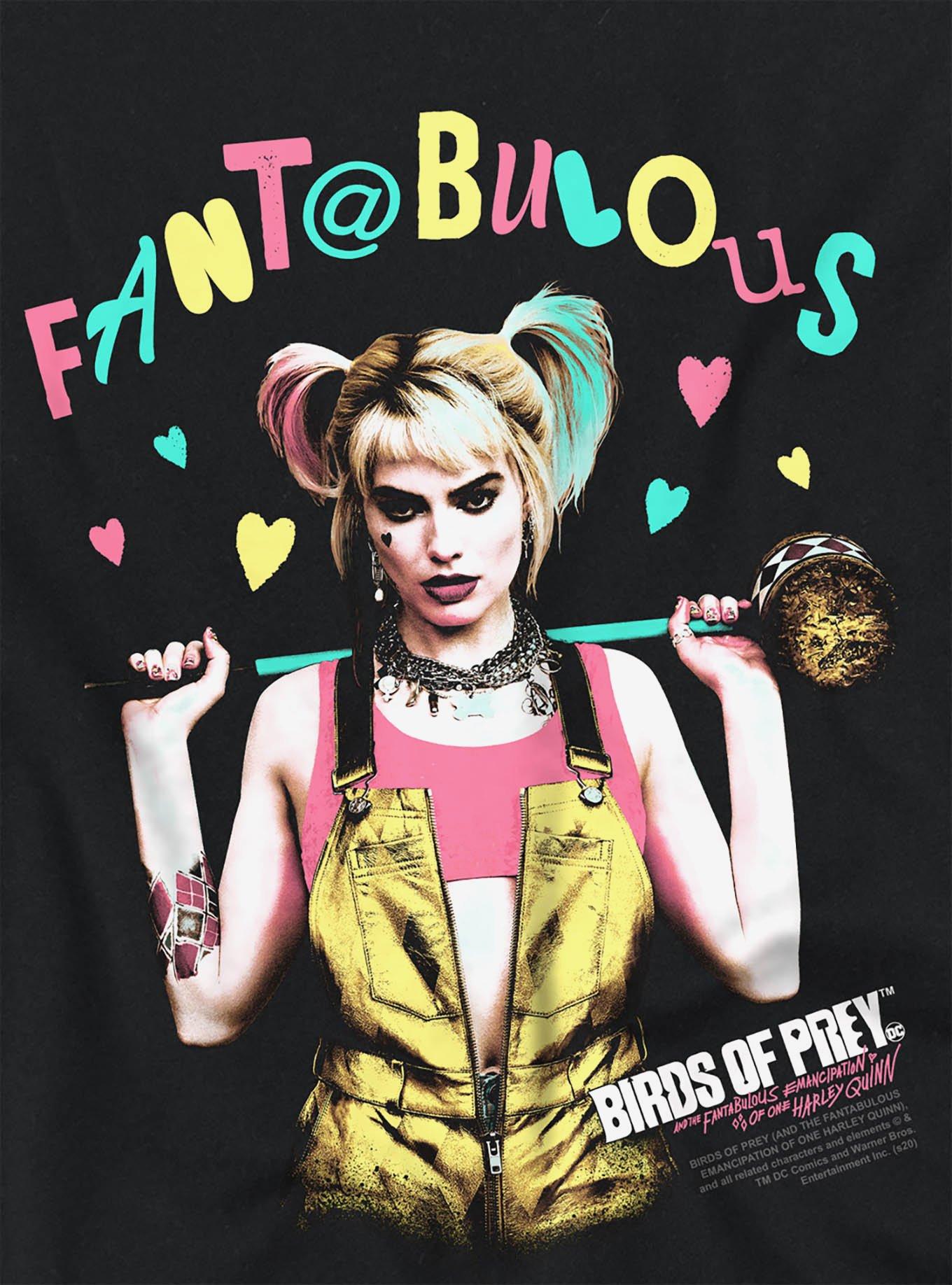 DC Comics Birds of Prey Harley Quinn Fantabulous Girls Crop Top T-Shirt, BLACK, alternate