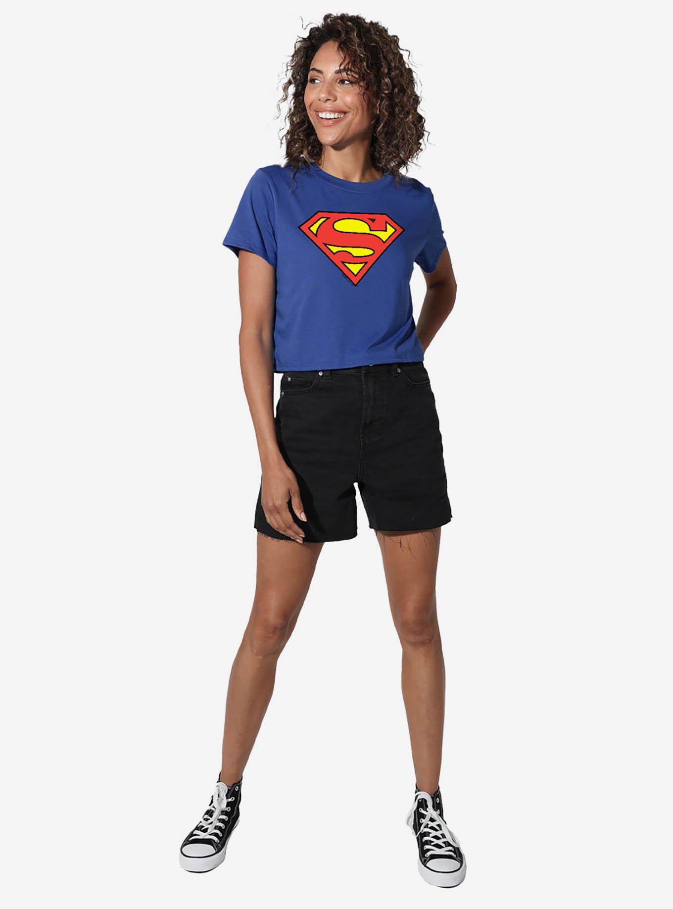 DC Comics Superman Classic Logo Girls Crop Top T-Shirt, , hi-res