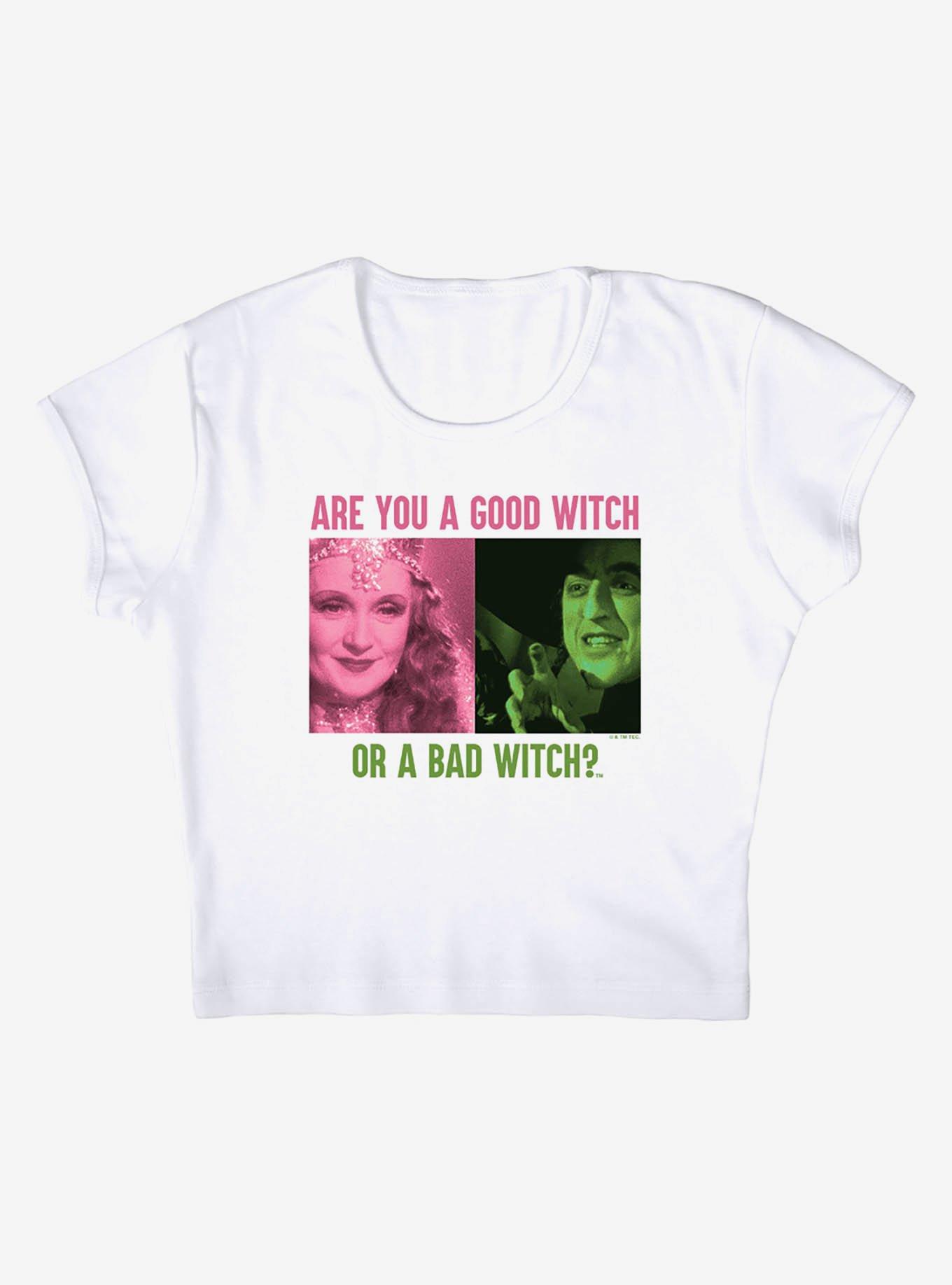 The Wizard of Oz "Good Witch or Bad Witch" Cap Sleeve Baby Rib Girls Crop Top, BRIGHT WHITE, alternate