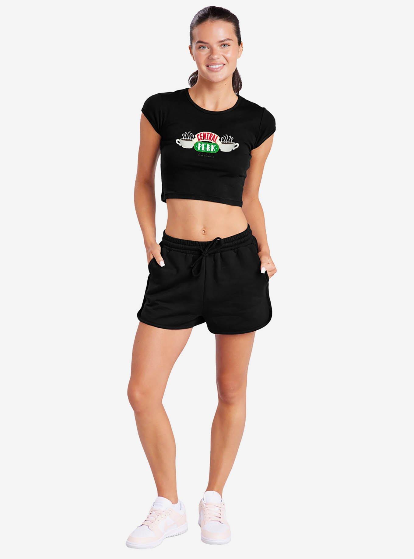 Friends "Central Perk" Logo Cap Sleeve Baby Rib Girls Crop Top, , hi-res