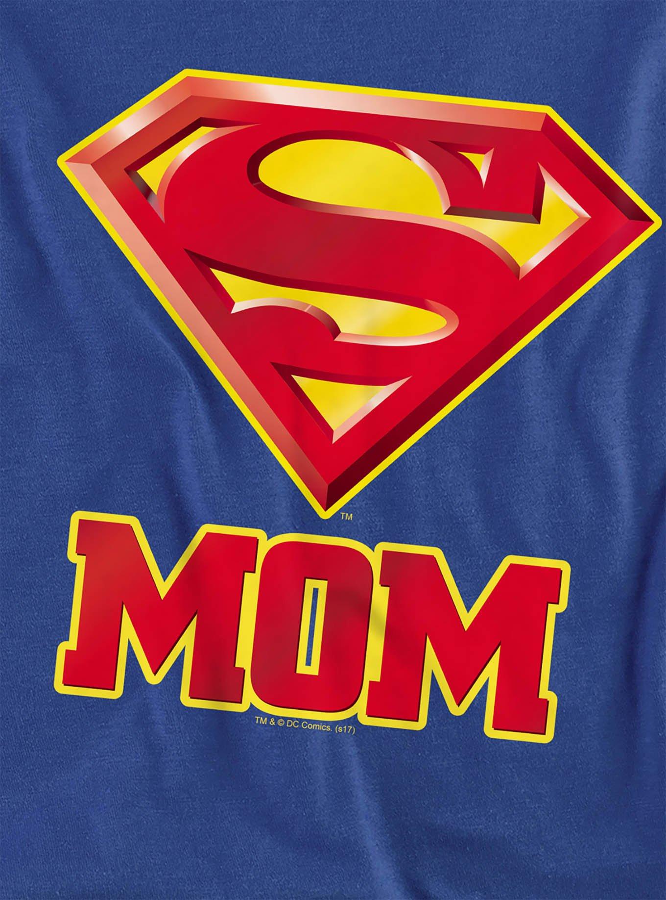 DC Comics Superman "Super Mom" Women's Crop Top T-Shirt, ROYAL BLUE, alternate