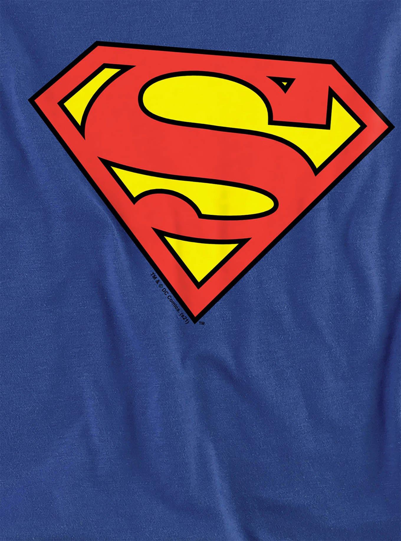 DC Comics Superman Classic Logo Women's Crop Top T-Shirt, ROYAL BLUE, alternate