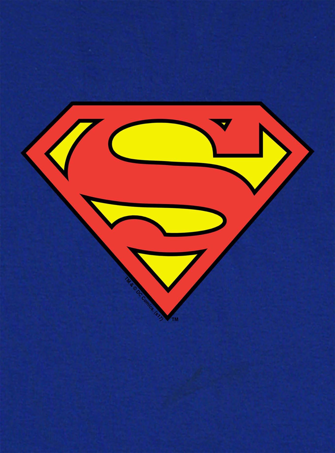 DC Comics Superman Classic Logo Cap Sleeve Baby Rib Women's Crop Top, ROYAL BLUE, alternate