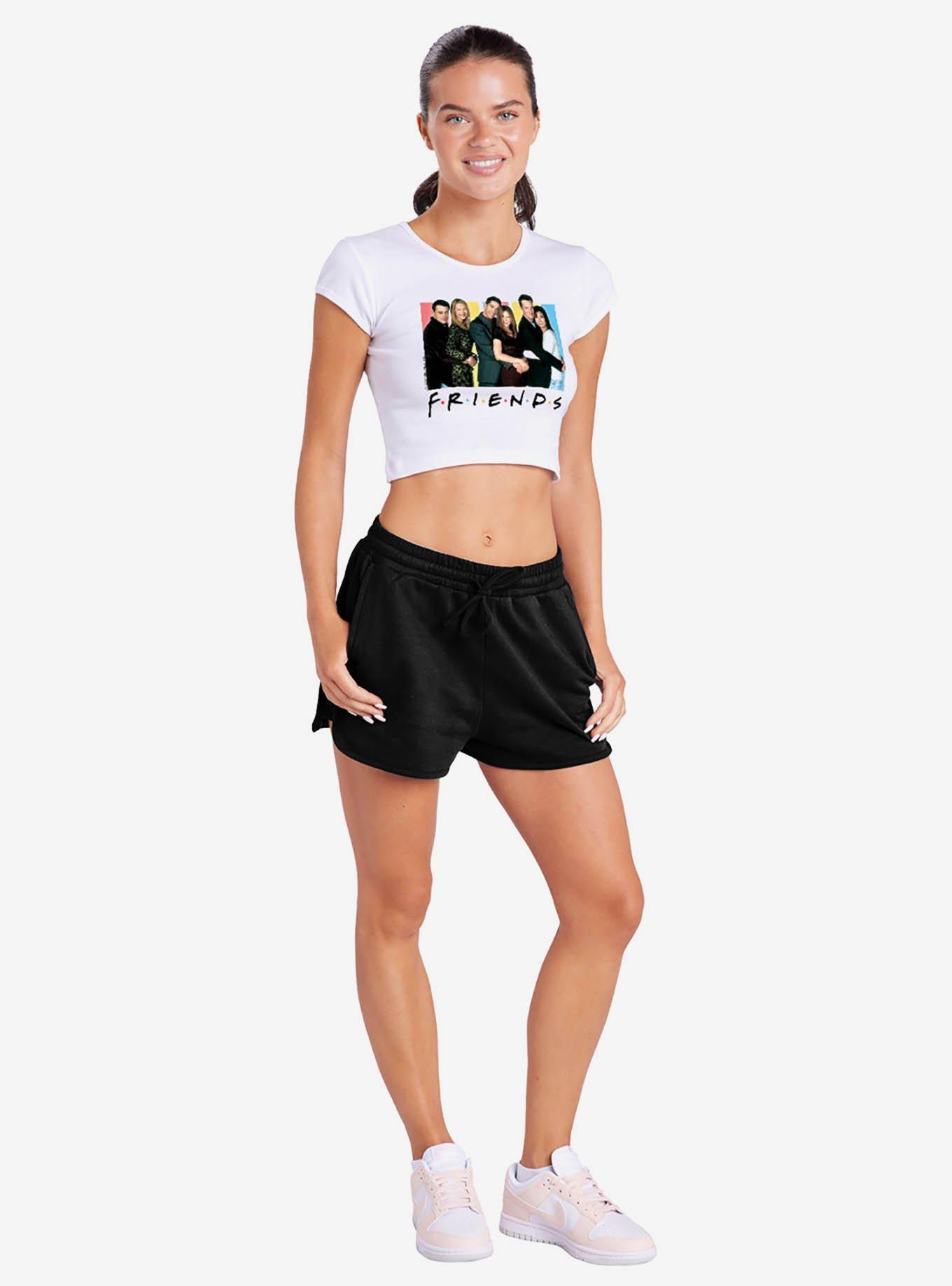 Friends Cast Logo Cap Sleeve Baby Rib Women's Crop Top, , hi-res
