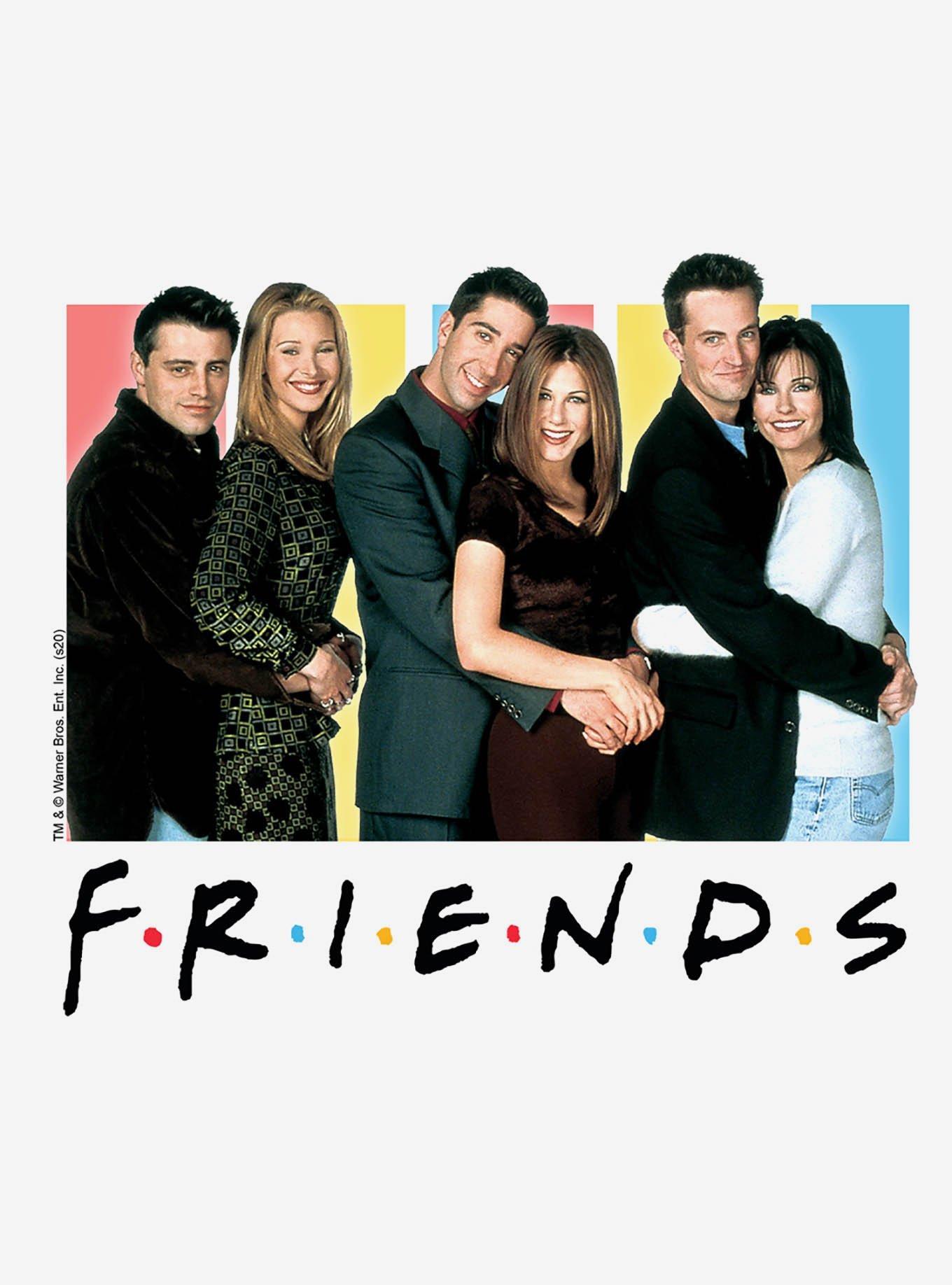 Friends Cast Logo Cap Sleeve Baby Rib Women's Crop Top, BRIGHT WHITE, alternate