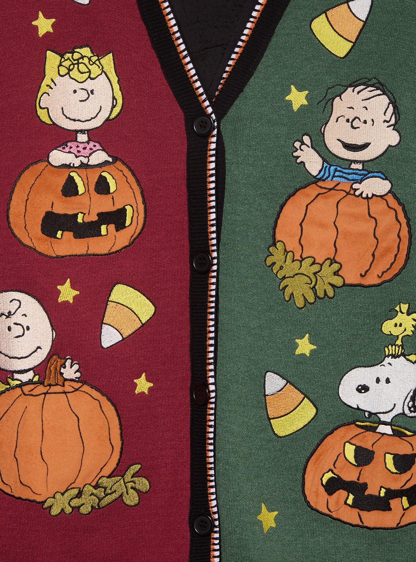 Peanuts Characters Halloween Color Block Women's Plus Size Sweater Vest - BoxLunch Exclusive, BLACK, alternate