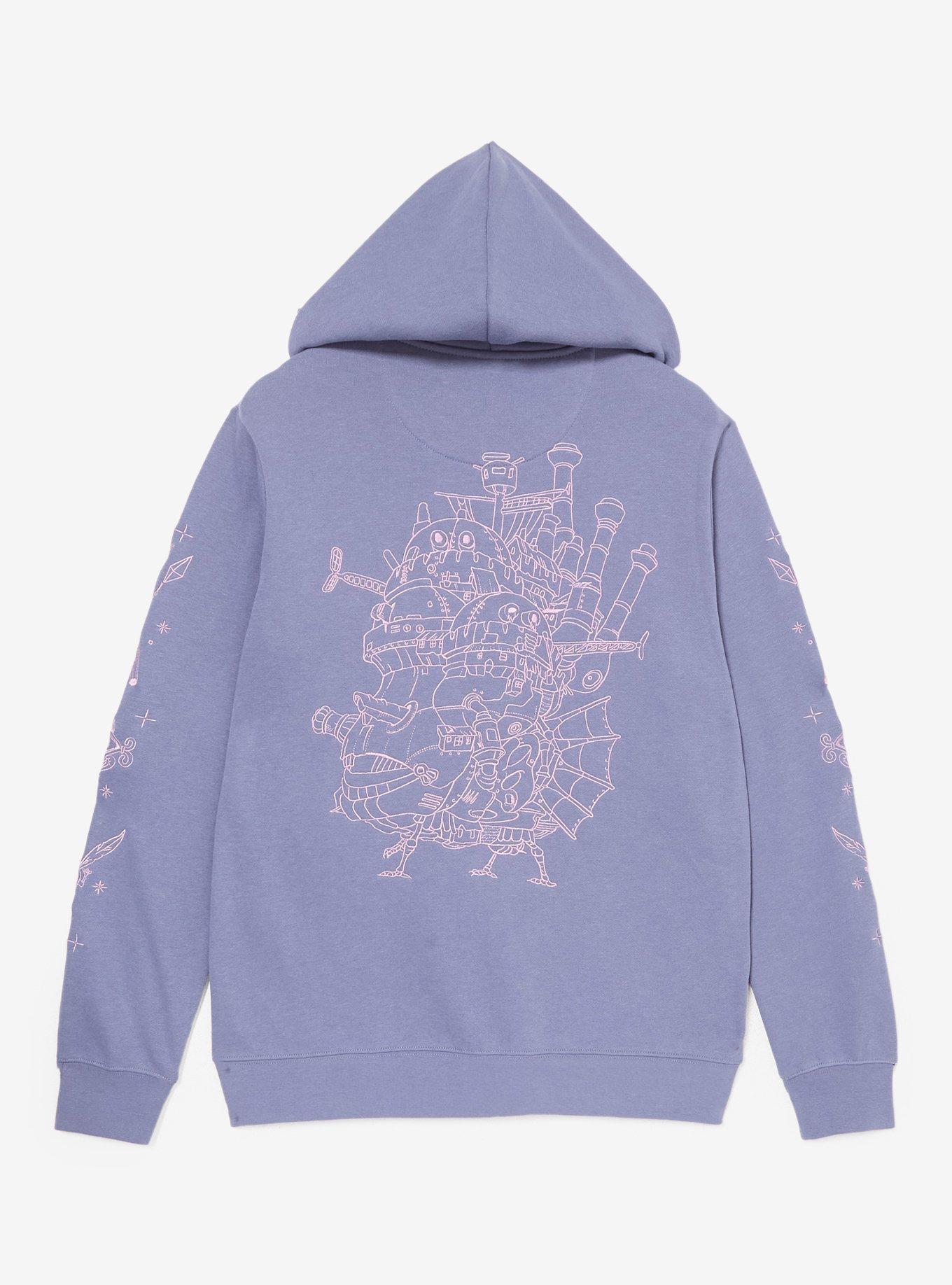 Studio Ghibli® Howl's Moving Castle Embroidered Tonal Icons Zippered Hoodie - BoxLunch Exclusive, , hi-res