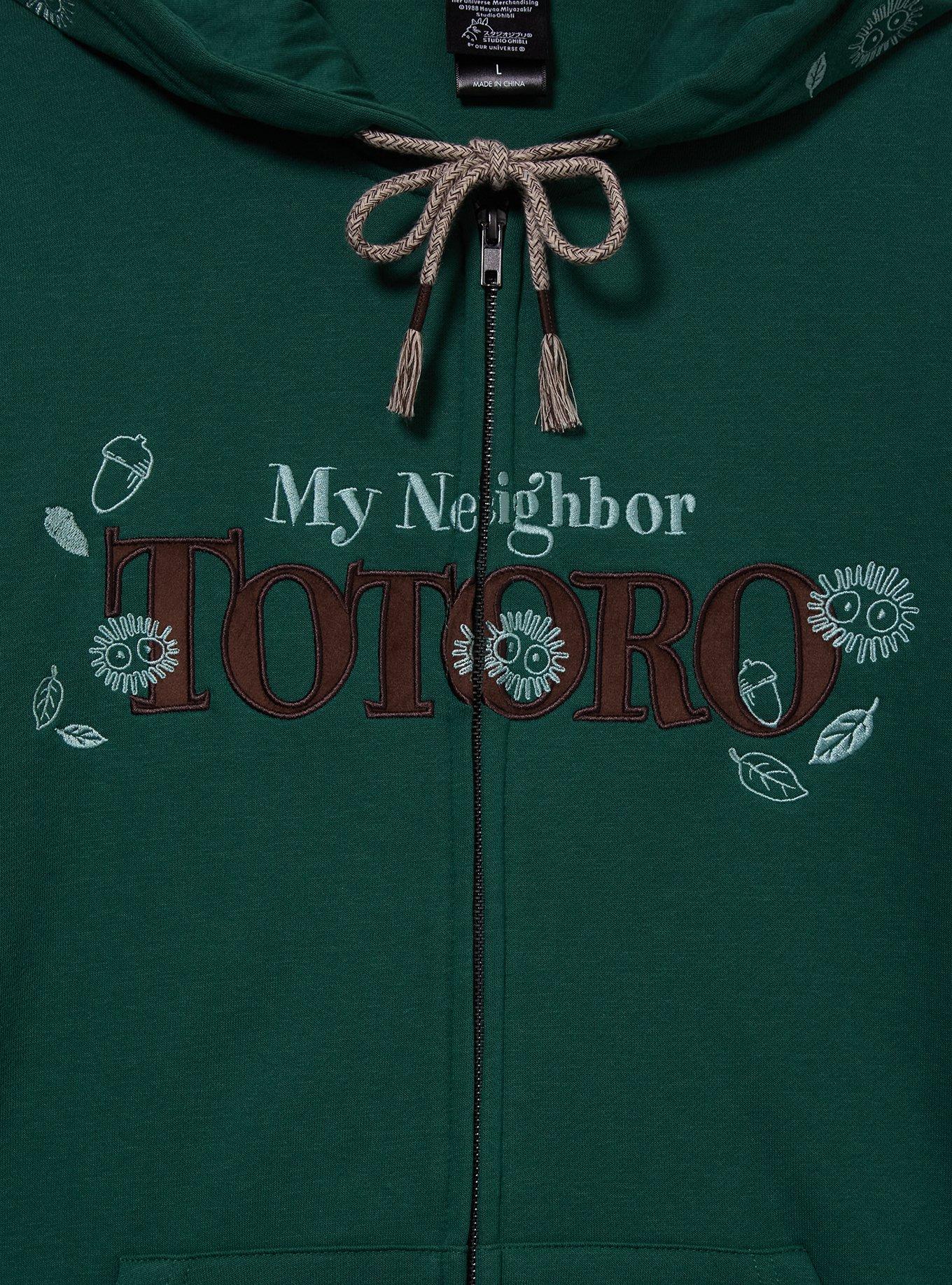 Studio Ghibli&reg; My Neighbor Totoro Embroidered Soot Sprites Women's Zippered Hoodie - BoxLunch Exclusive, FOREST, alternate