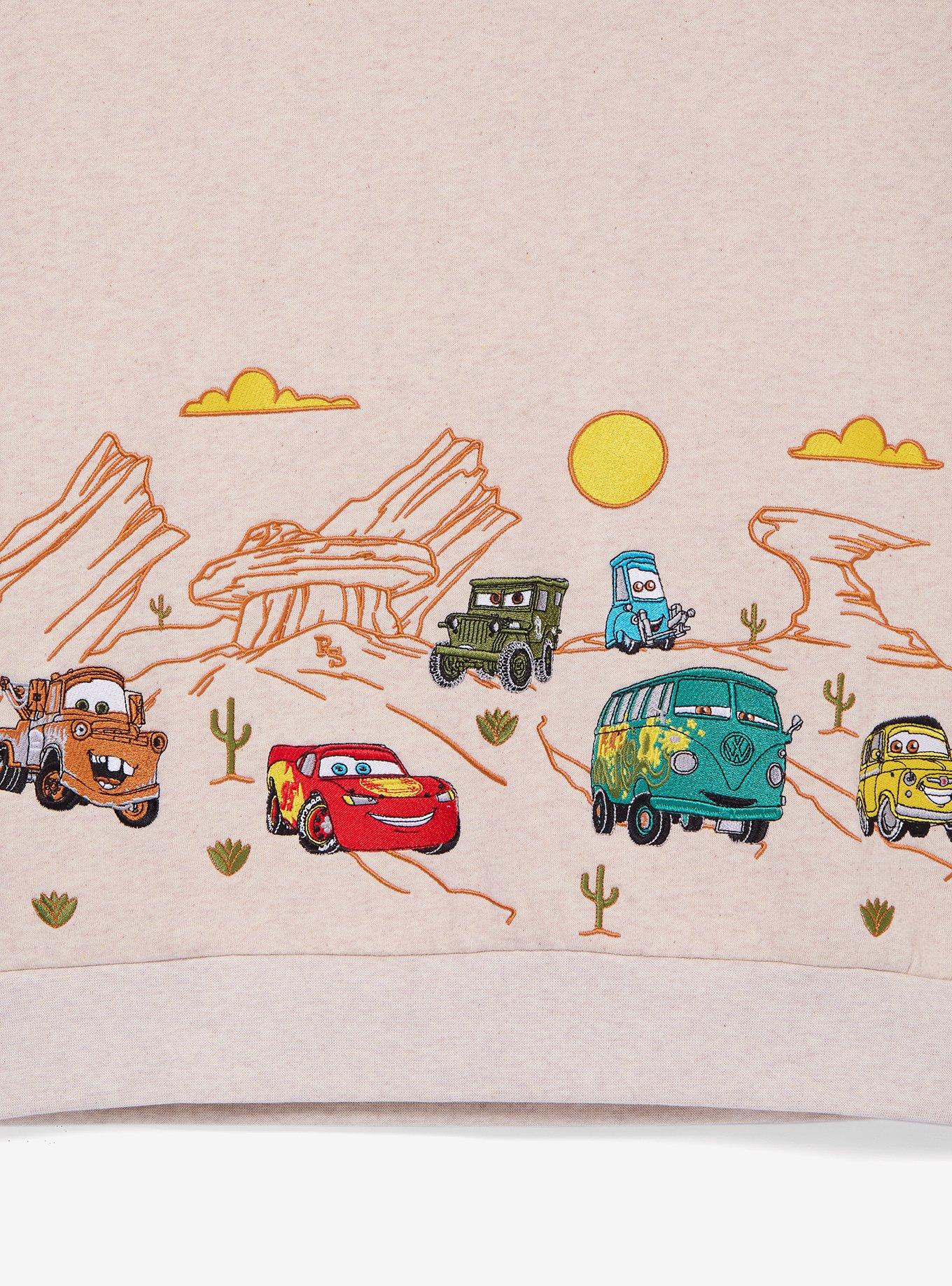 Disney Pixar Cars Radiator Springs Embroidered Crewneck - BoxLunch Exclusive, NATURAL, alternate