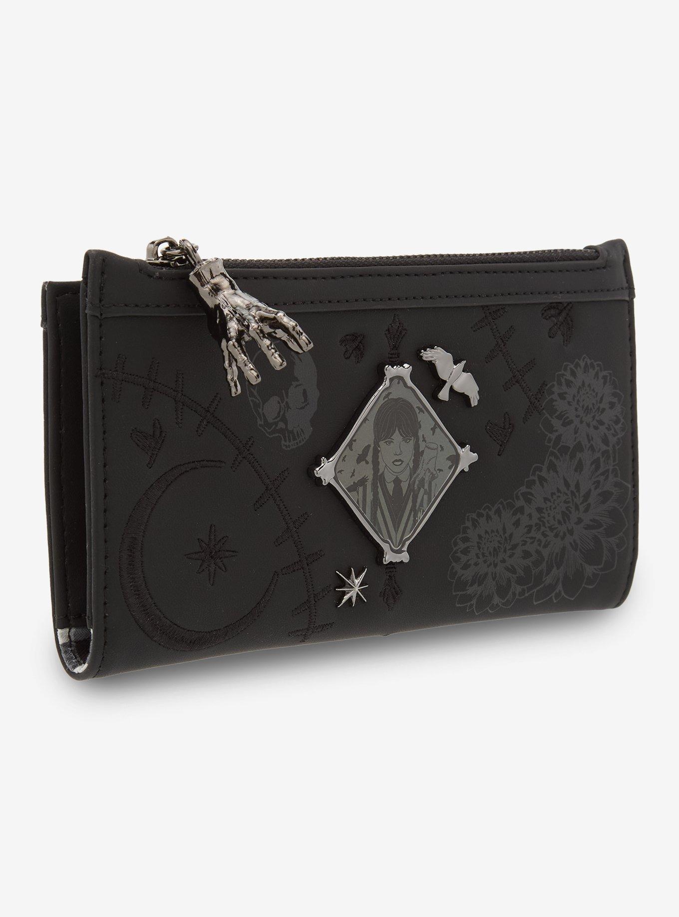 Wednesday Embroidered Icons Wallet - BoxLunch Exclusive, , hi-res
