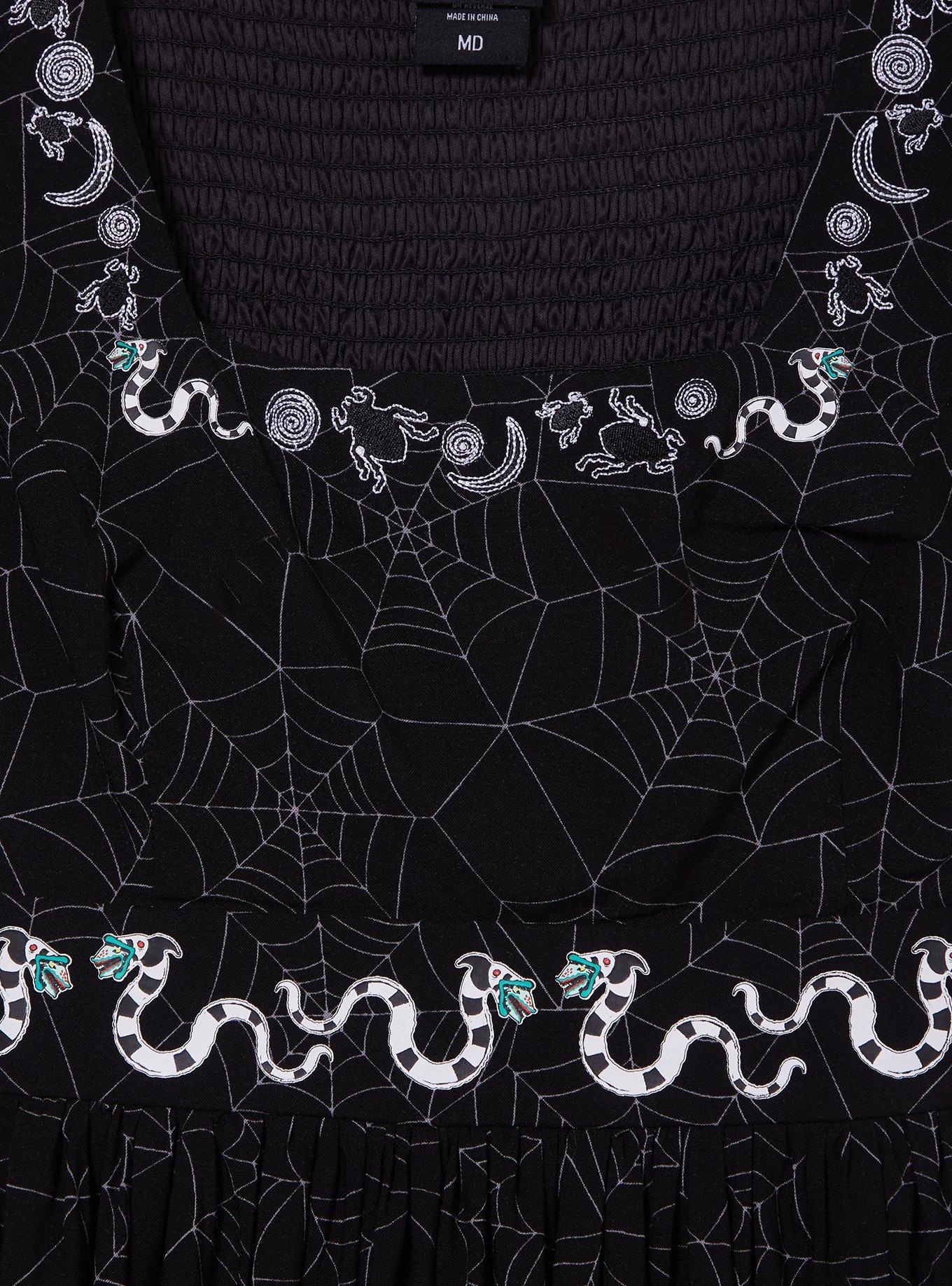 Beetlejuice Spiderwebs & Sandworms Smock Dress
