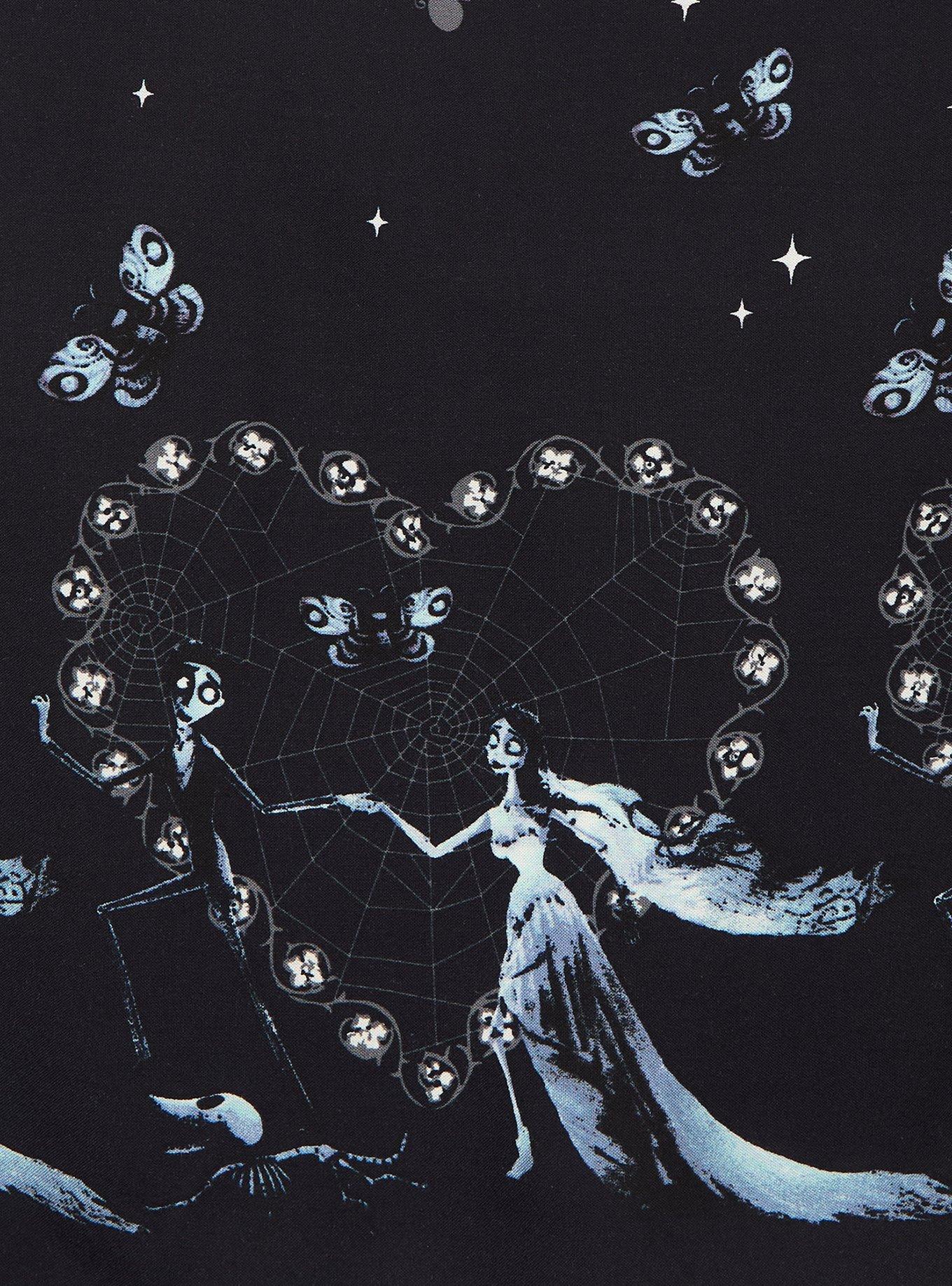 Corpse Bride Emily & Victor Smocked Dress — BoxLunch Exclusive, BLACK, alternate