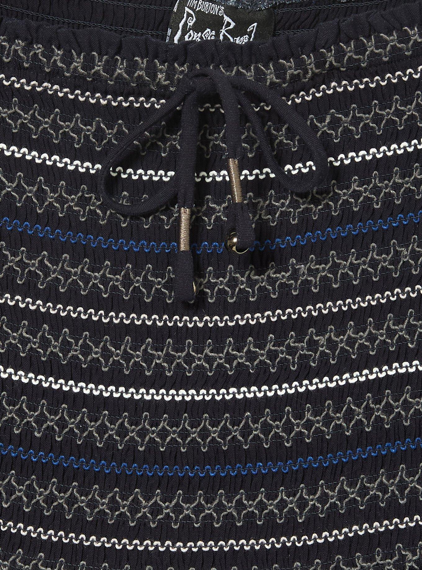 Corpse Bride Emily & Victor Smocked Plus Size Dress &mdash; BoxLunch Exclusive, BLACK, alternate