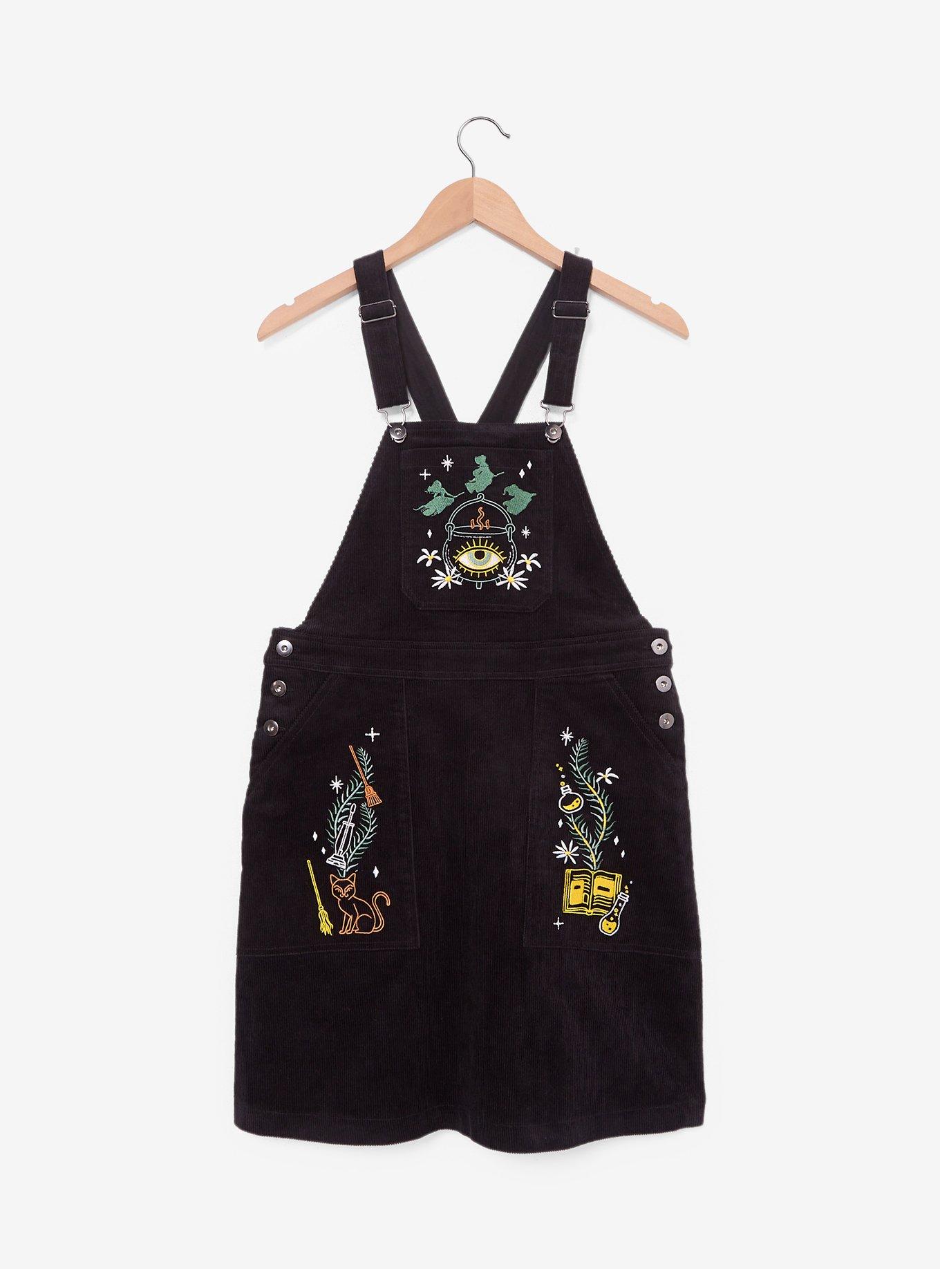 Disney Hocus Pocus Embroidered Icons Overall Dress — BoxLunch Exclusive, , hi-res