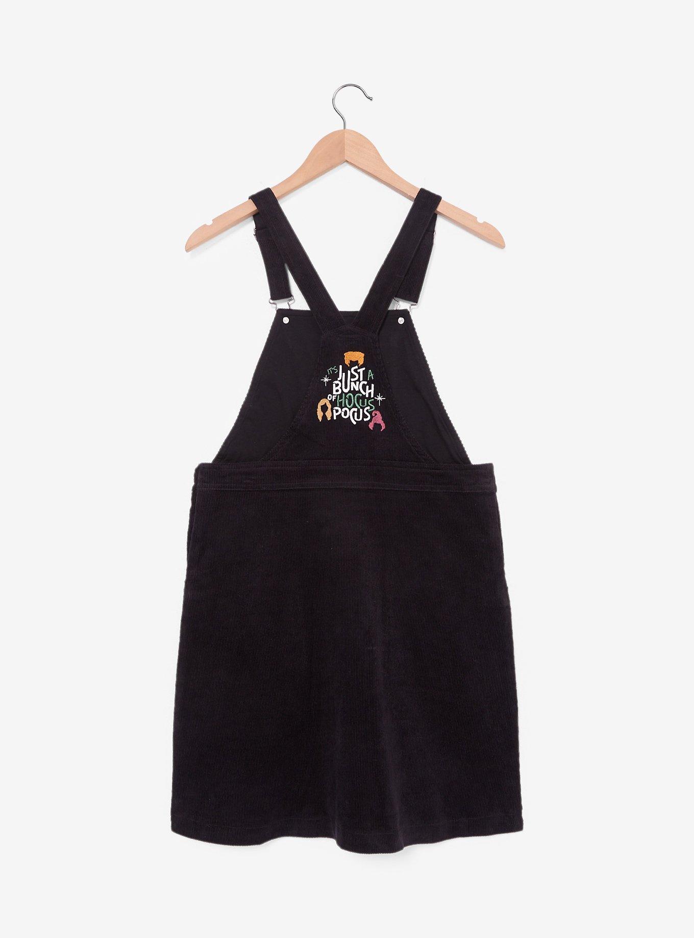 Disney Hocus Pocus Embroidered Icons Overall Dress — BoxLunch Exclusive, BLACK, alternate