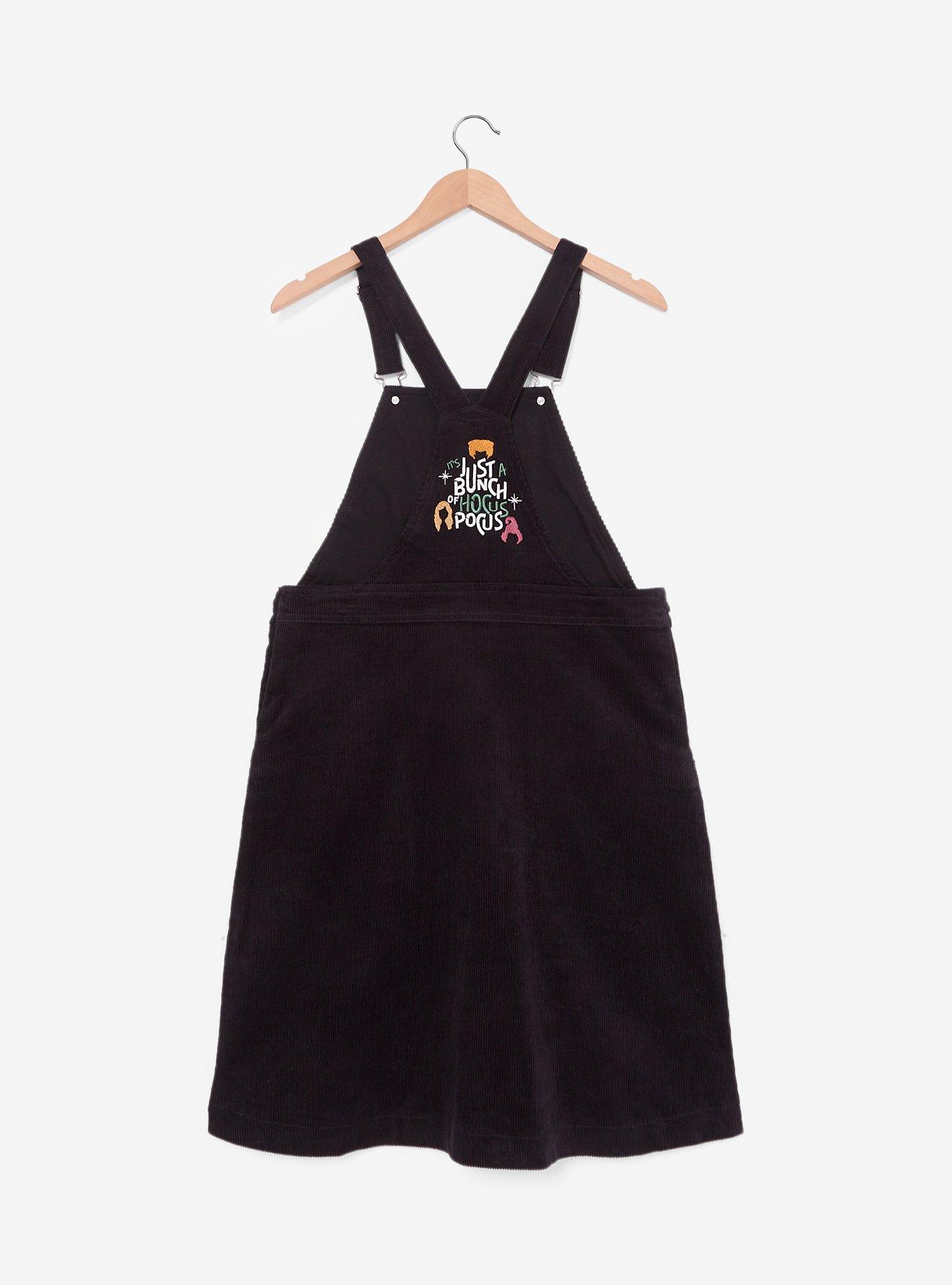 Disney Hocus Pocus Embroidered Icons Plus Size Overall Dress &mdash; BoxLunch Exclusive, BLACK, alternate