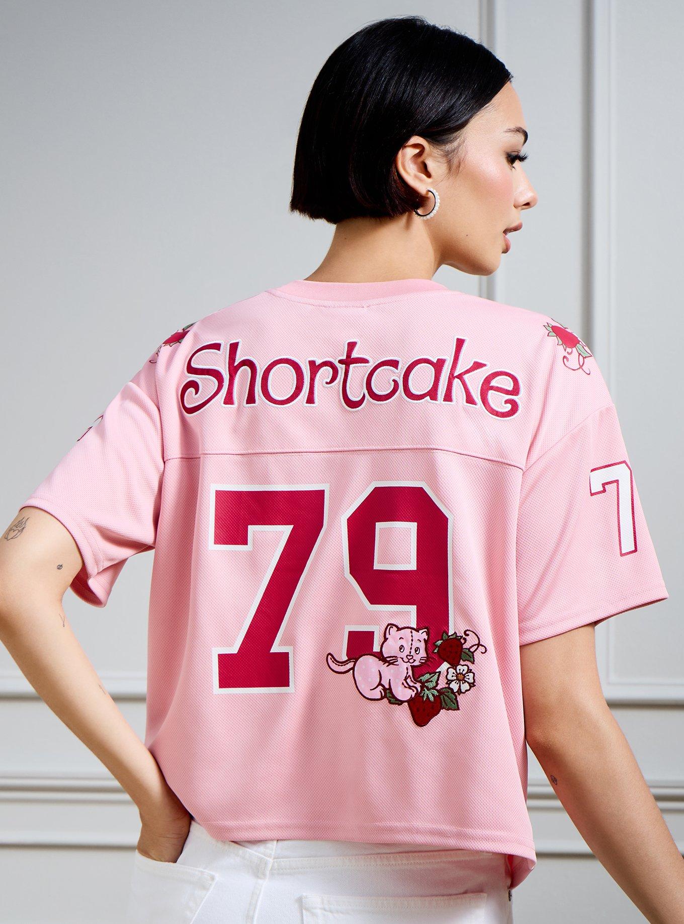 Strawberry Shortcake Women's Cropped Football Jersey - BoxLunch Exclusive, , hi-res