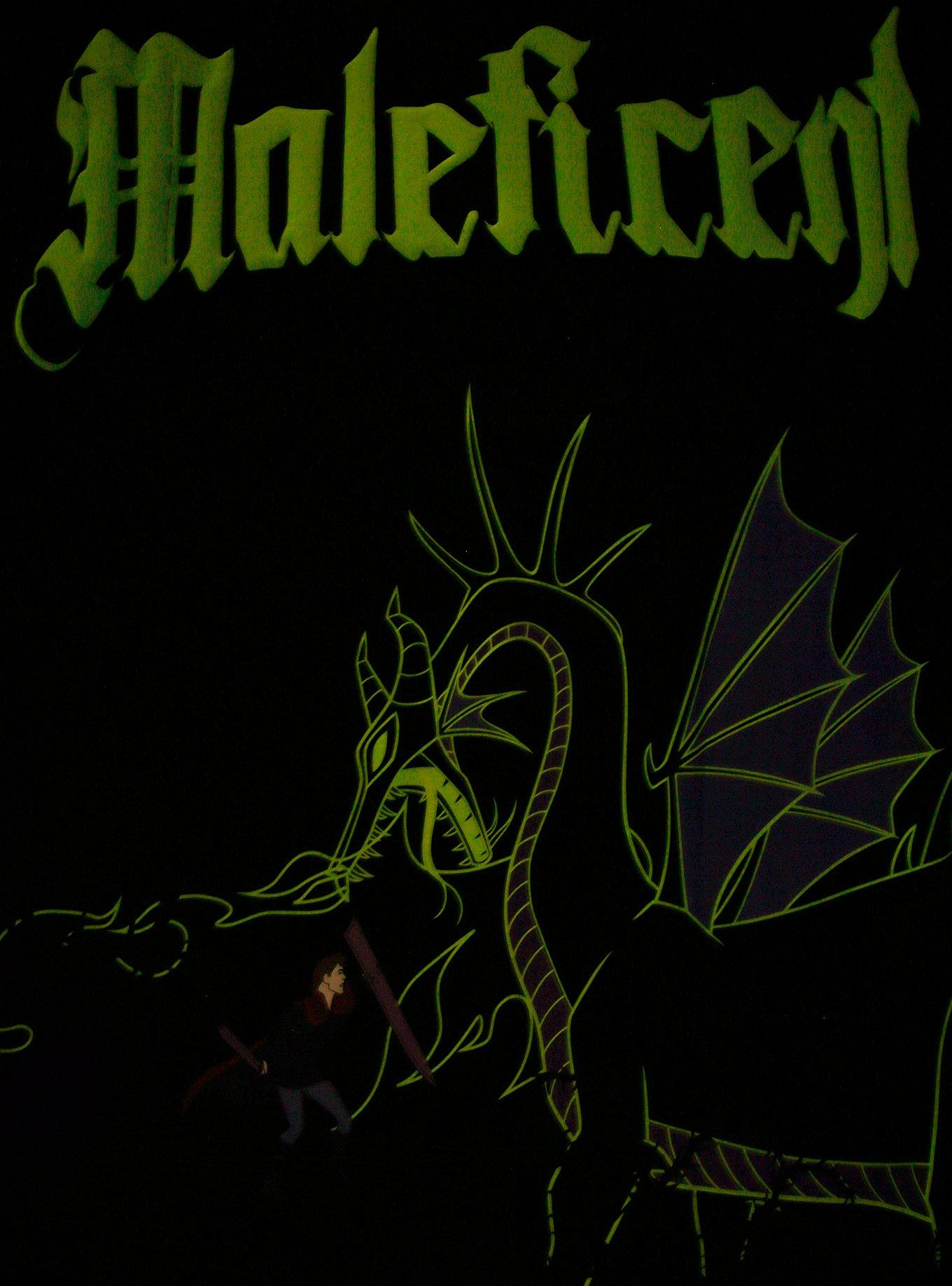 Disney Sleeping Beauty Maleficent Dragon Glow-in-the-Dark Crewneck &mdash; BoxLunch Exclusive, BLACK, alternate