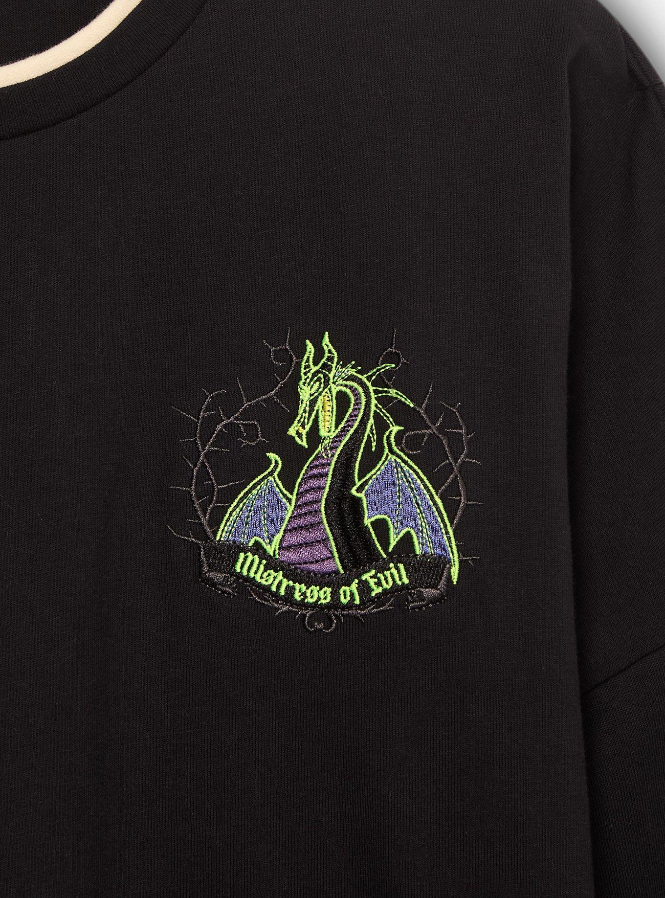 Disney Sleeping Beauty Maleficent Dragon Glow-in-the-Dark Crewneck &mdash; BoxLunch Exclusive, BLACK, alternate