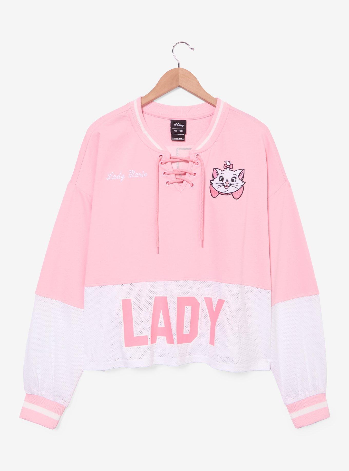 Disney The Aristocats Marie Women's Plus Size Cropped Hockey Jersey, MULTI, alternate