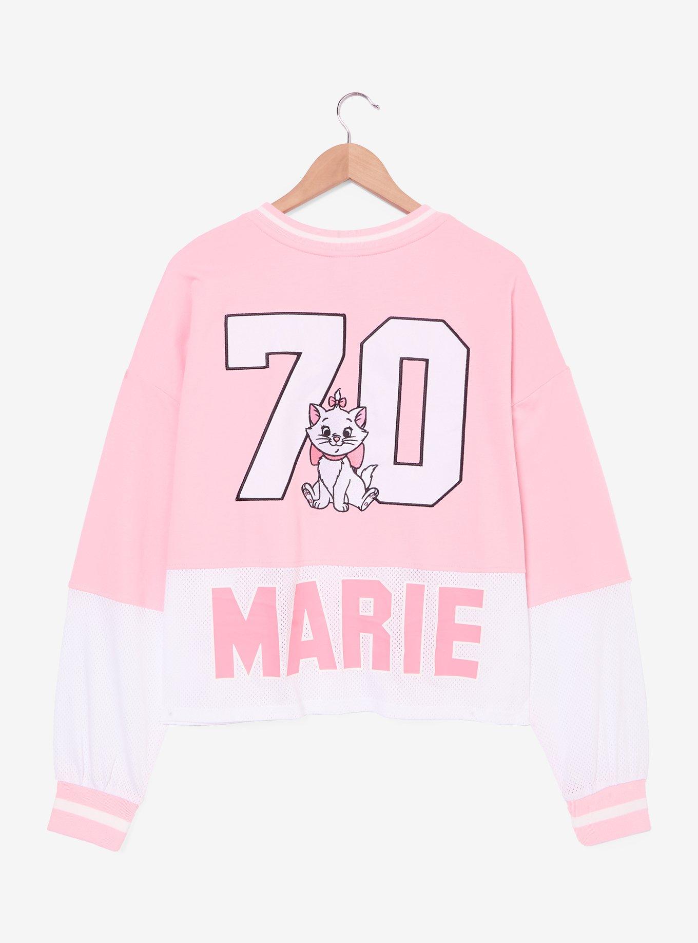 Disney The Aristocats Marie Women's Plus Size Cropped Hockey Jersey, MULTI, alternate