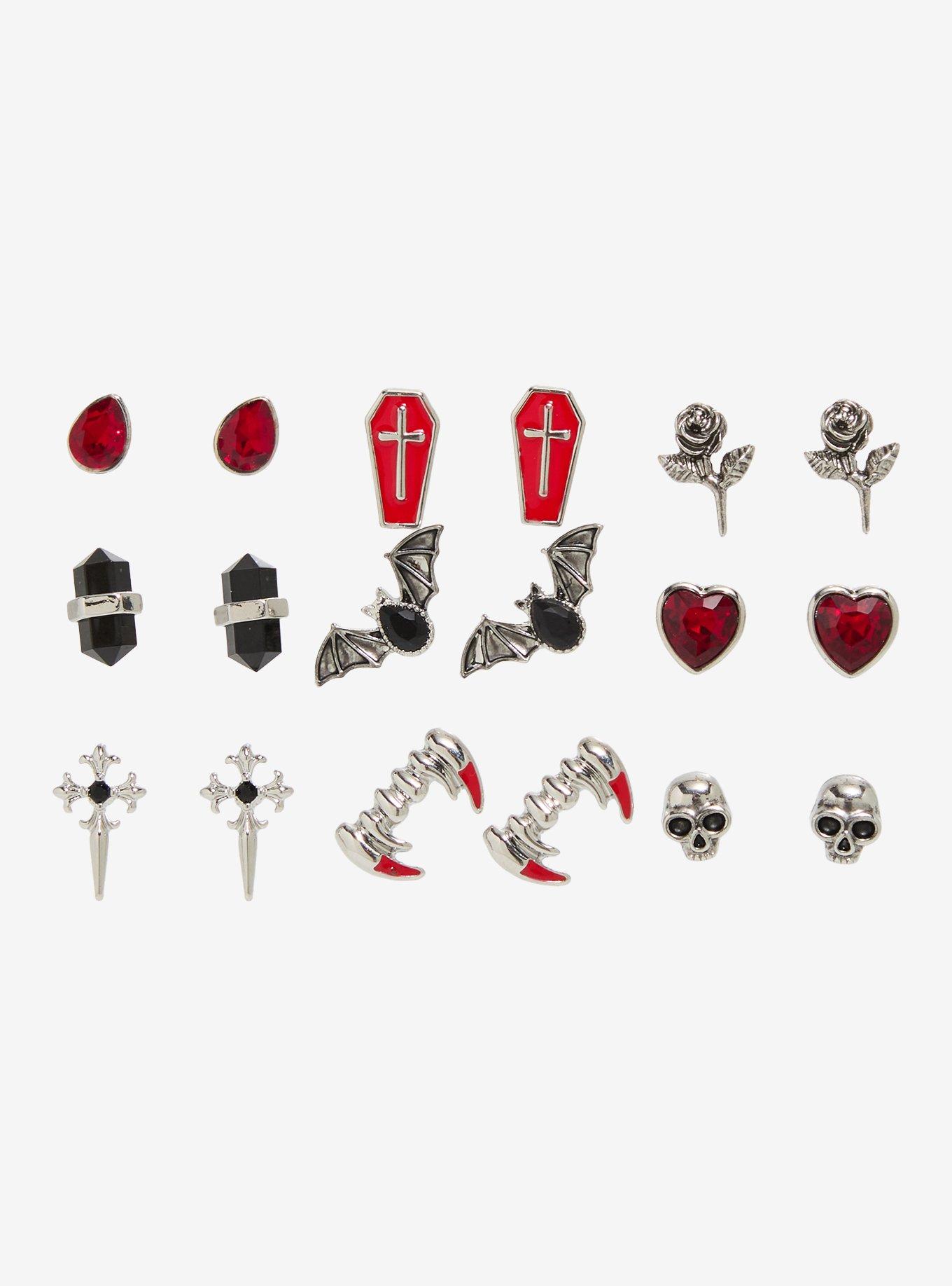 Vampire Fang Coffin Earring Set, , hi-res