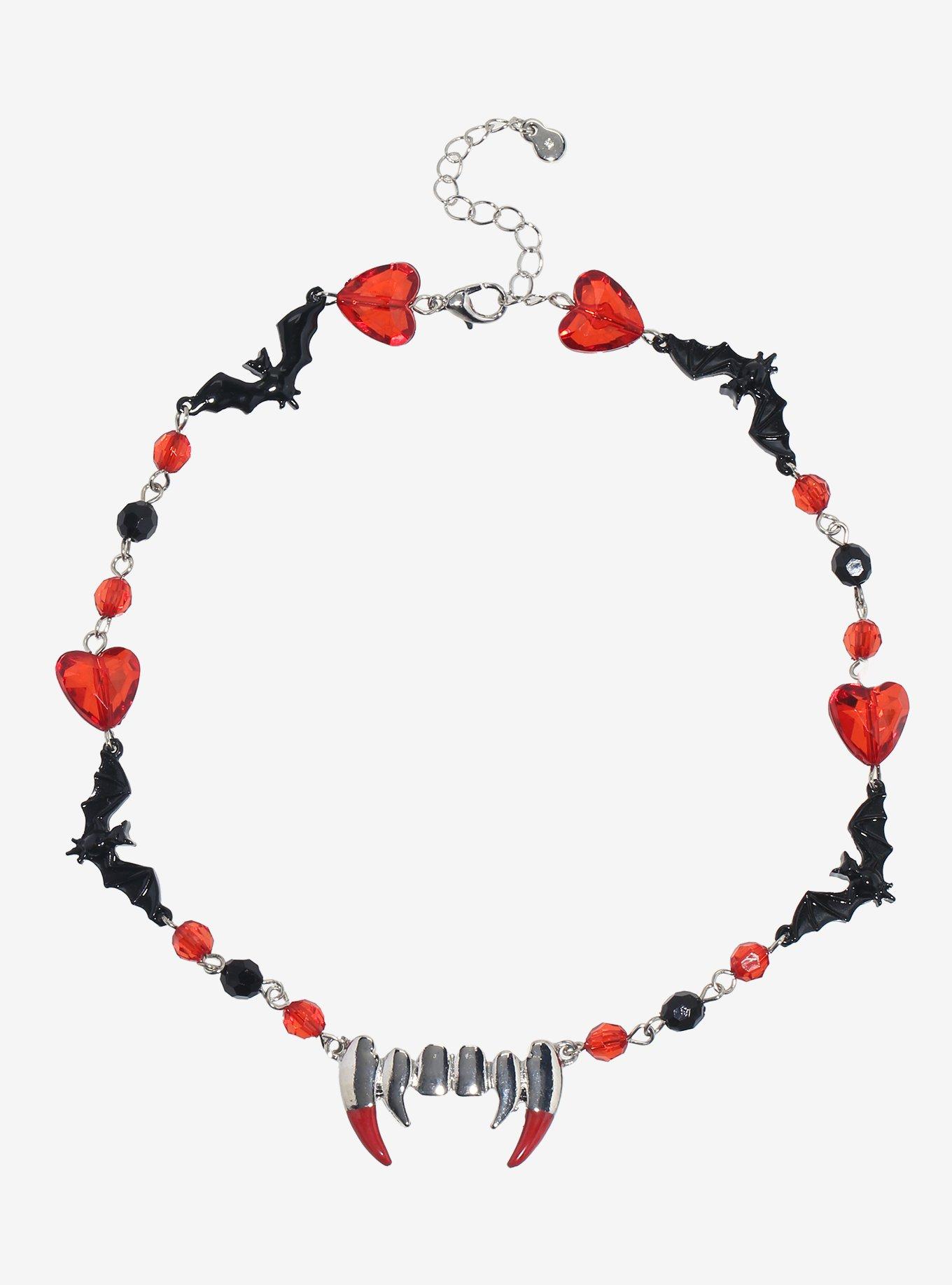 Vampire Fang Bead Choker, , hi-res