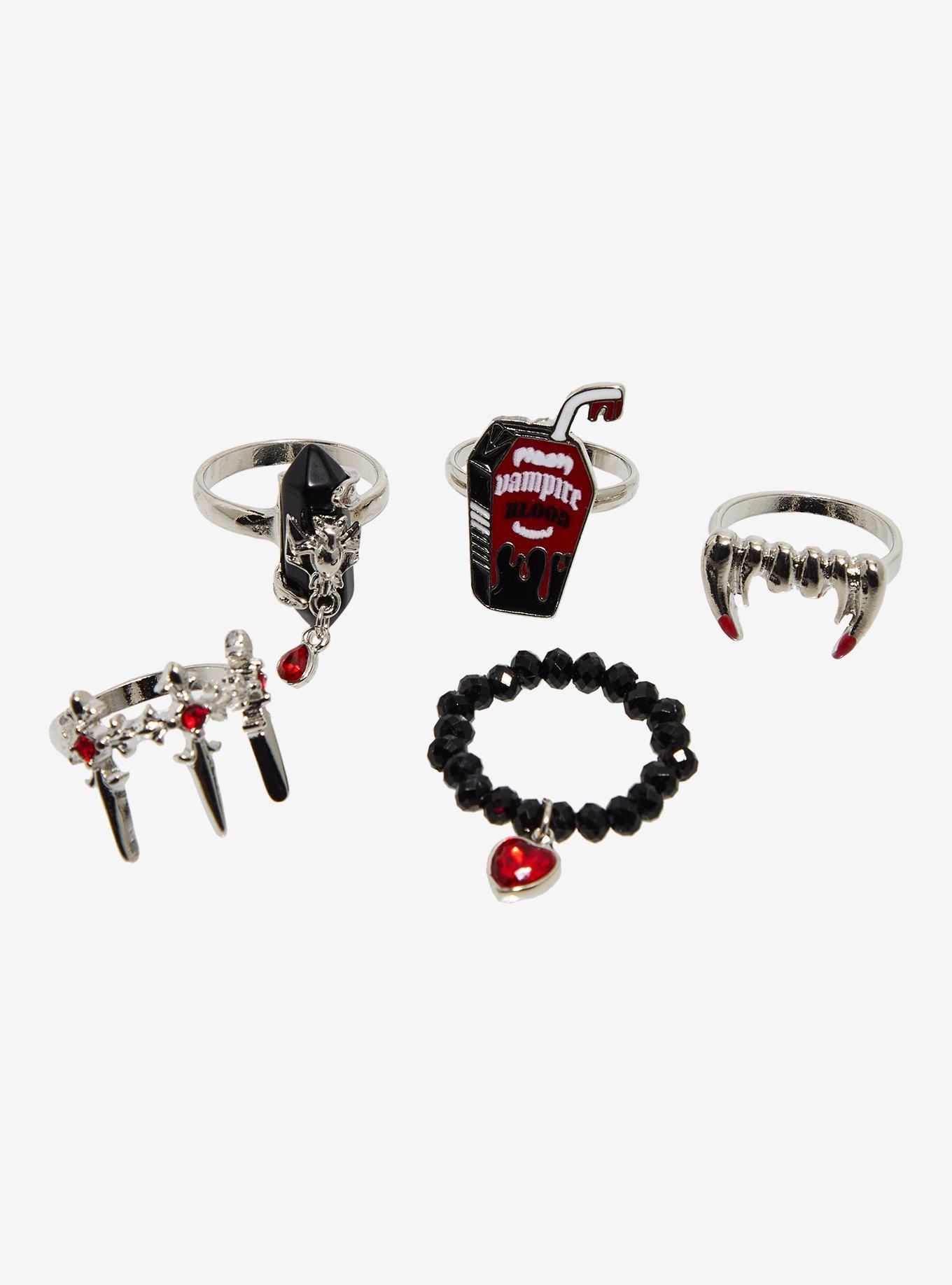 Vampire Blood Dagger Crystal Ring Set, , hi-res