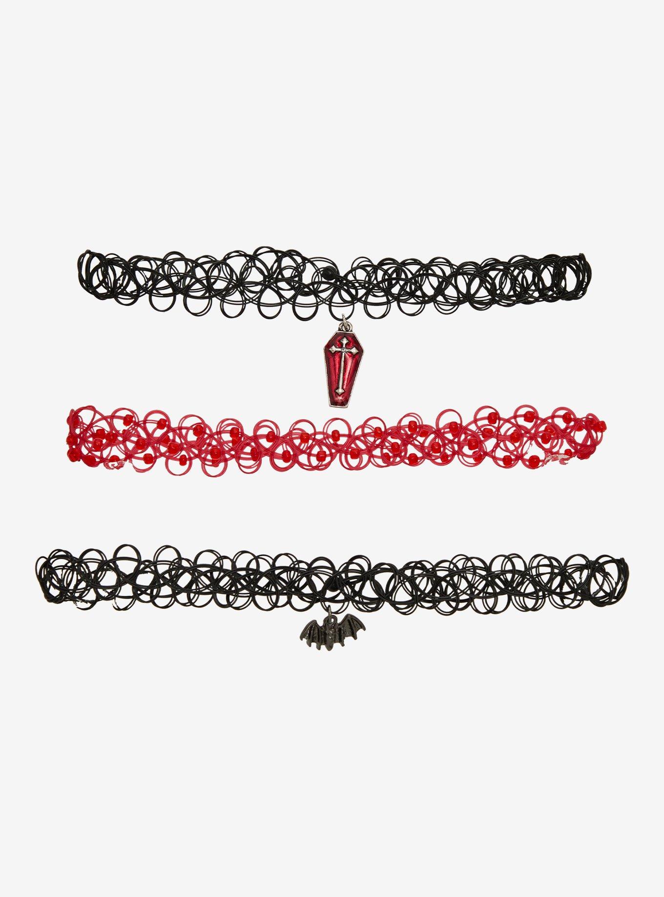 Bat Coffin Tattoo Choker Set, , hi-res