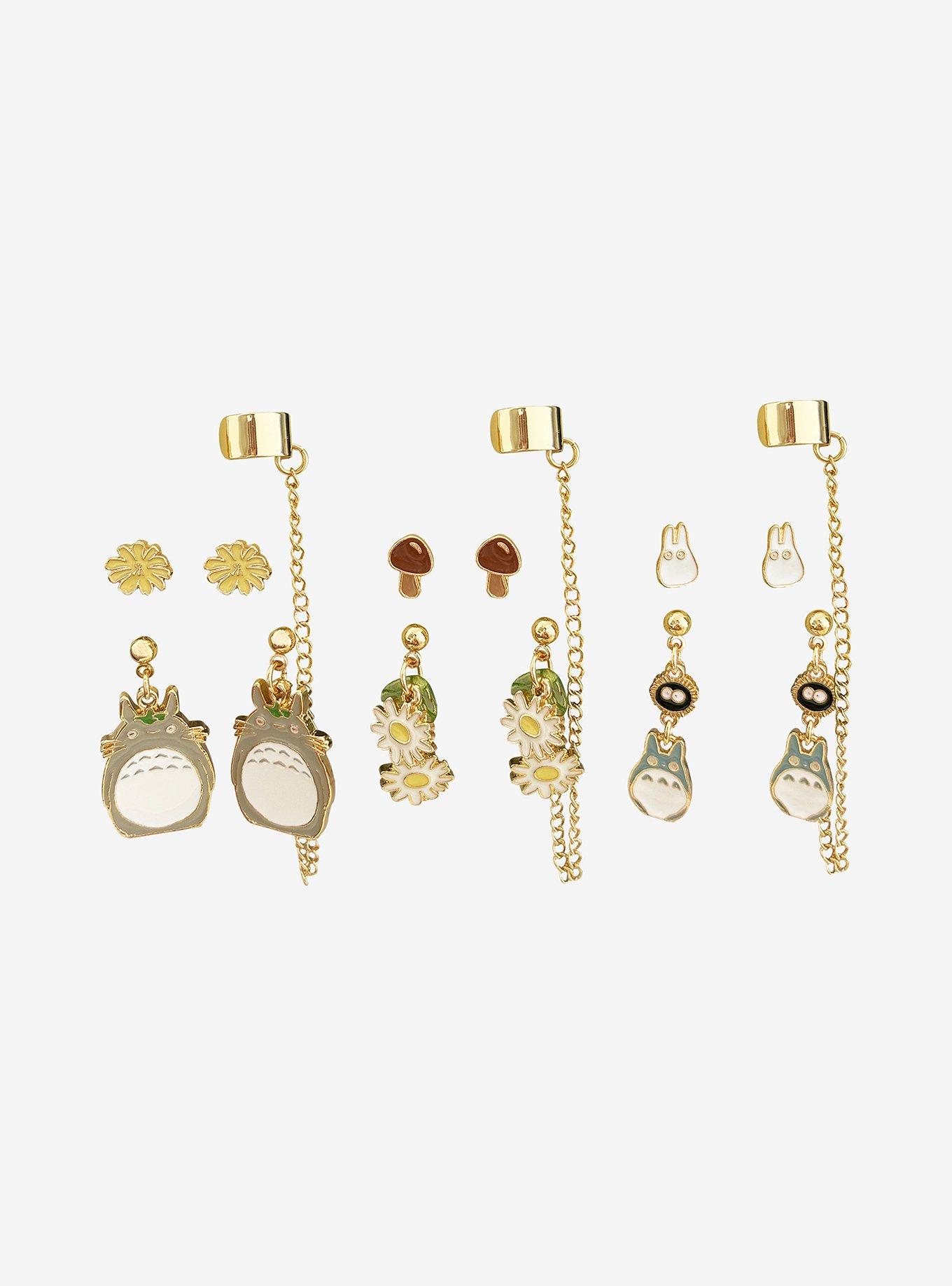 Studio Ghibli® My Neighbor Totoro Floral Totoro Cuff Earring Set, , hi-res