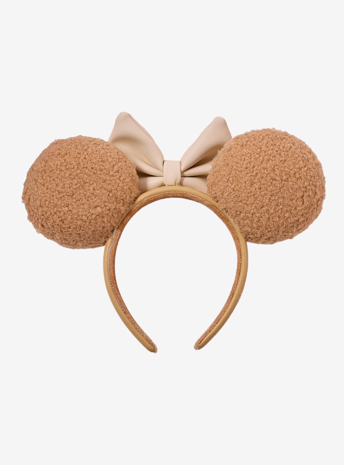 Loungefly Minnie Mouse Brown Sherpa Ears — BoxLunch Exclusive, , hi-res