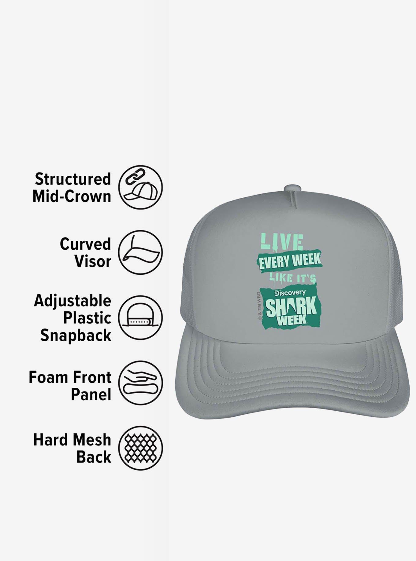 Shark Week: Television Series Live Every Week Foam Trucker Hat, , alternate