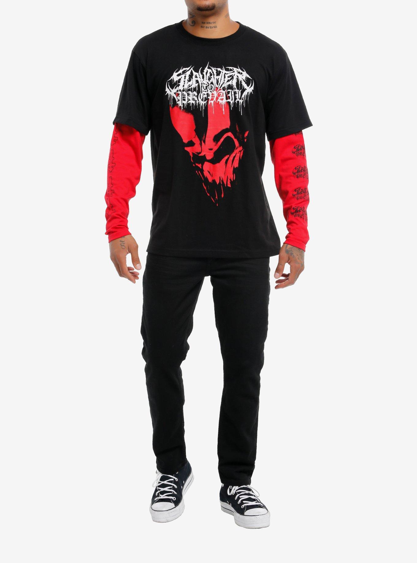 Slaughter To Prevail Red & Black Twofer Long-Sleeve T-Shirt, , hi-res
